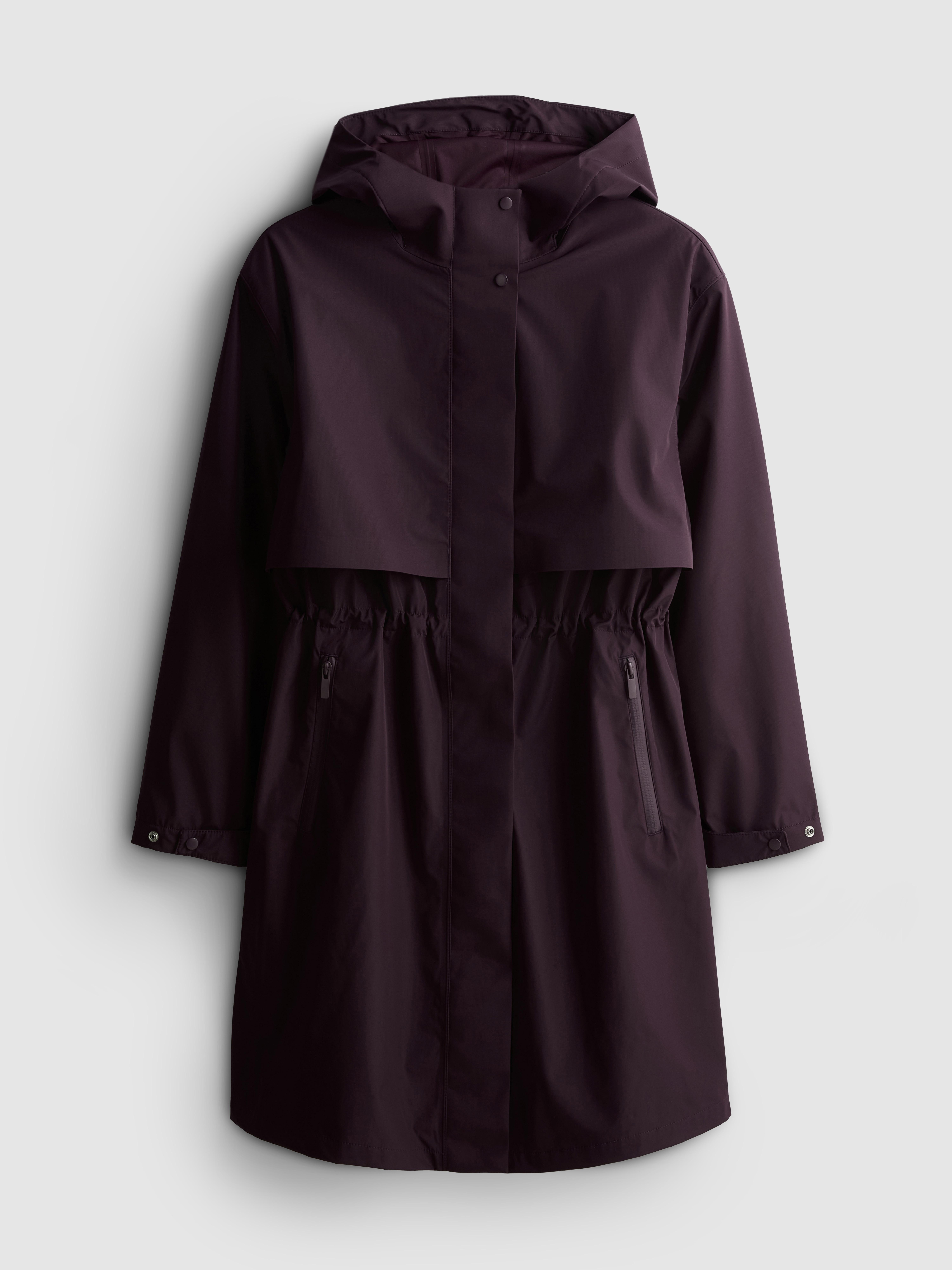 Cinch Detail Longline Raincoat Fig