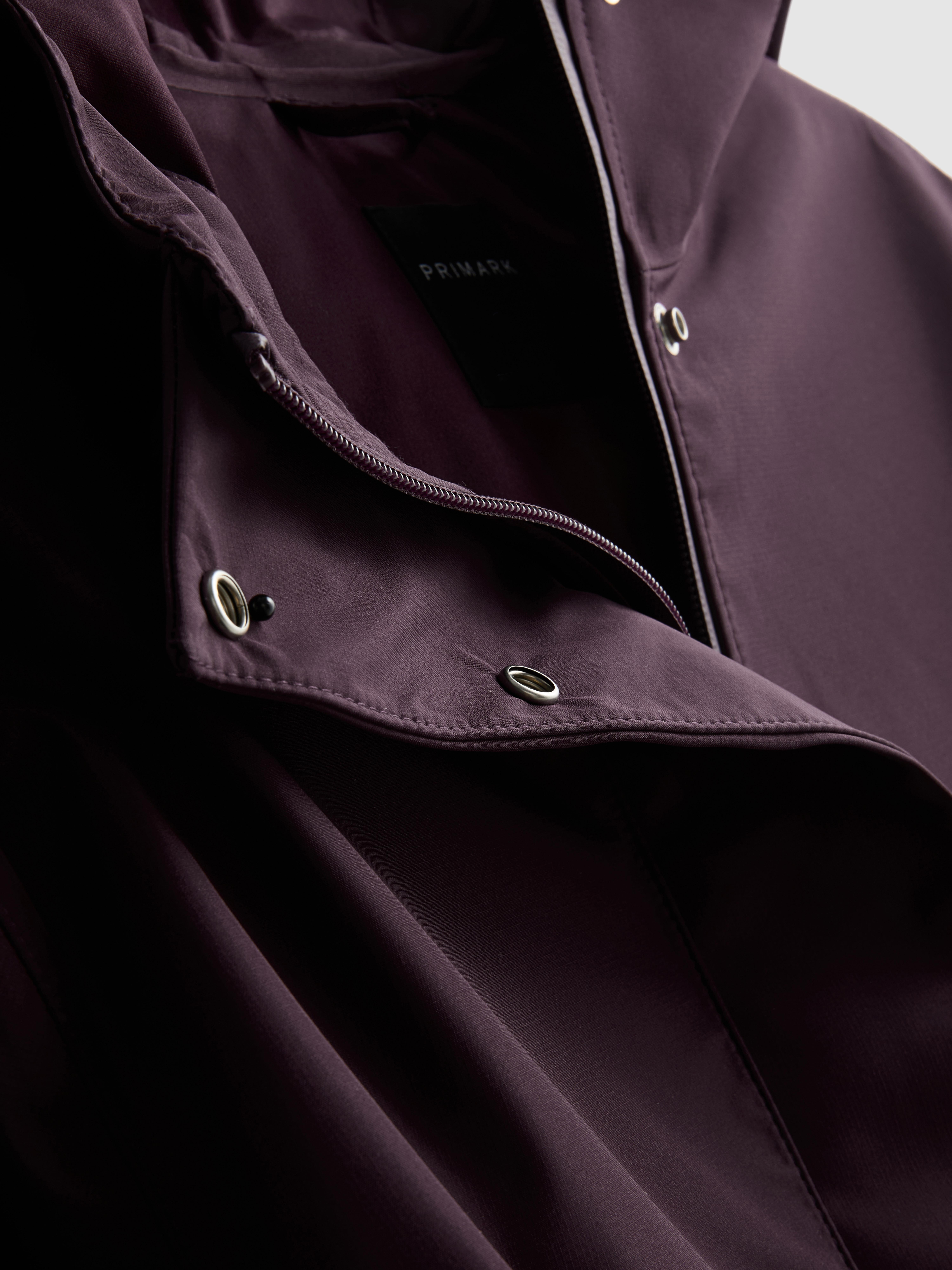 Cinch Detail Longline Raincoat