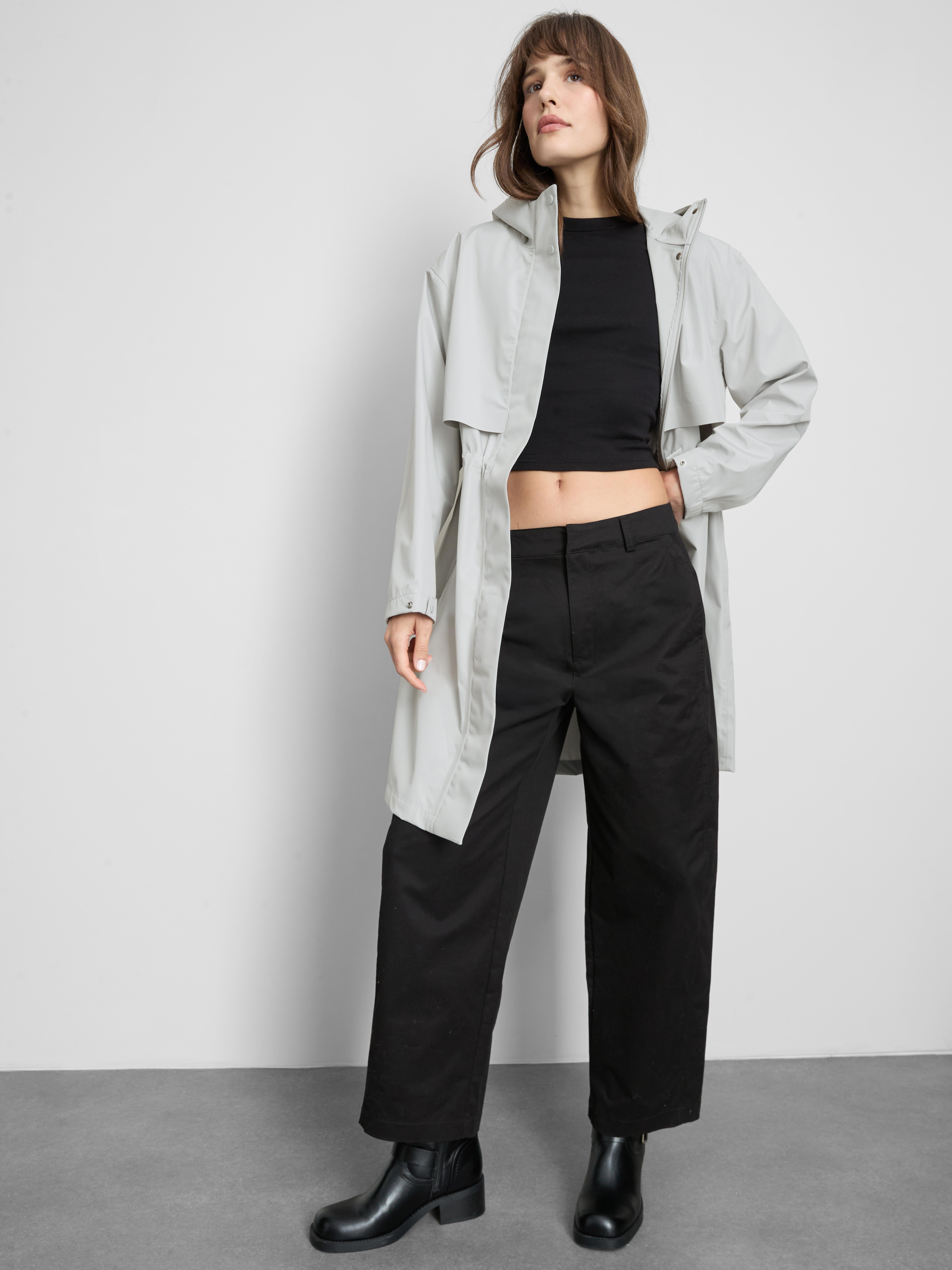 Cinch Detail Longline Raincoat