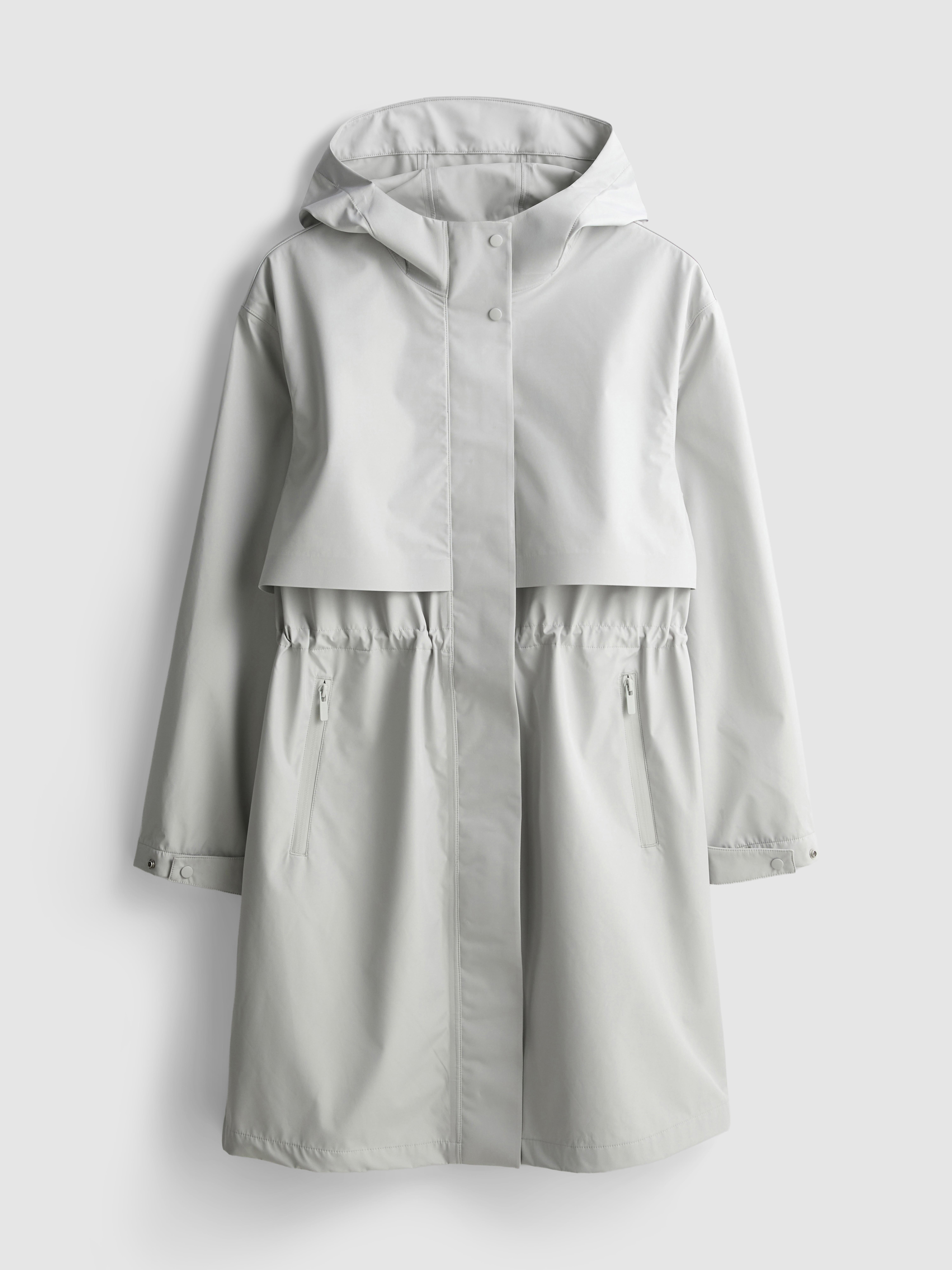 Cinch Detail Longline Raincoat