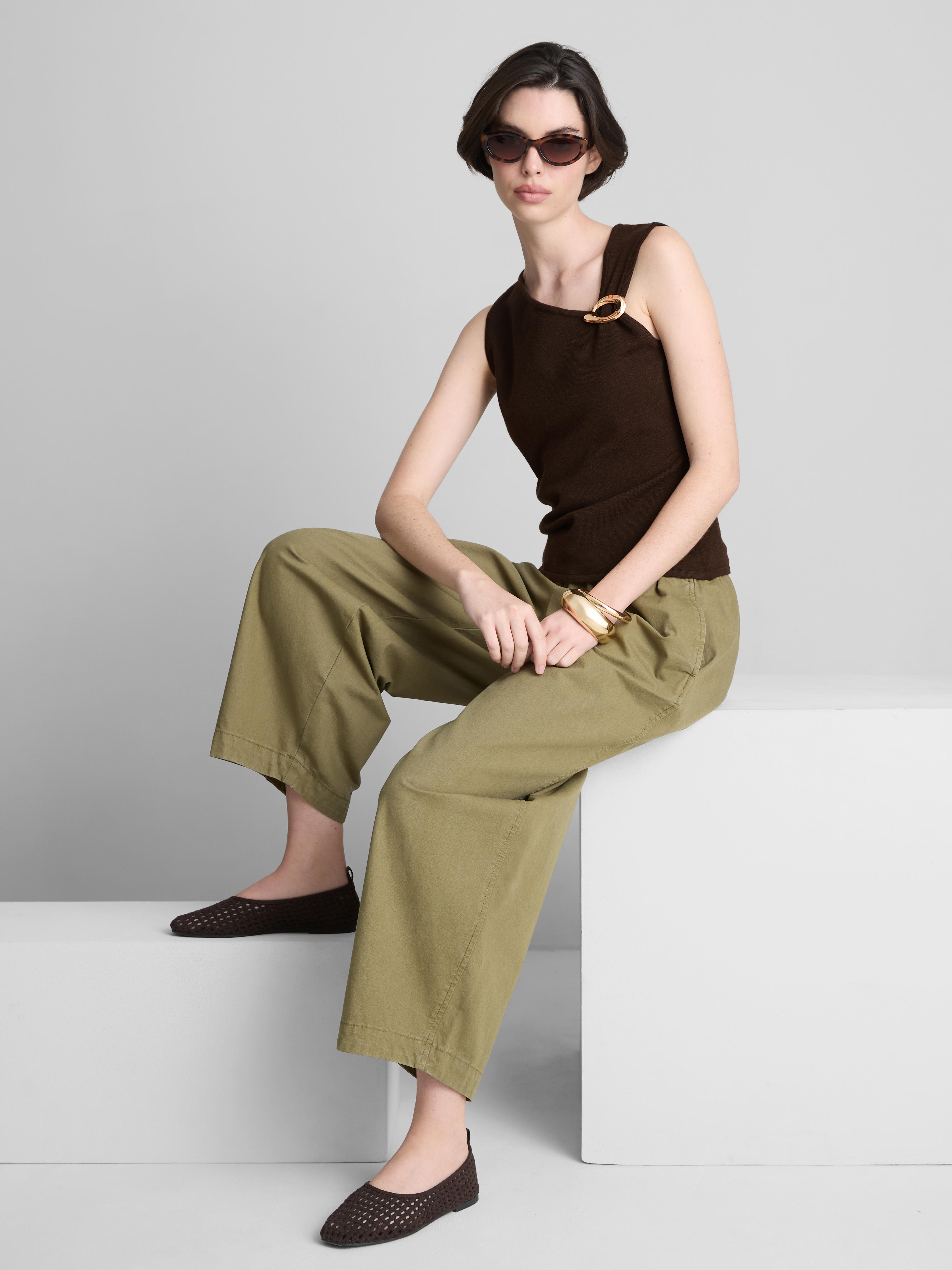 Knitted Brooch Detail Tank Top