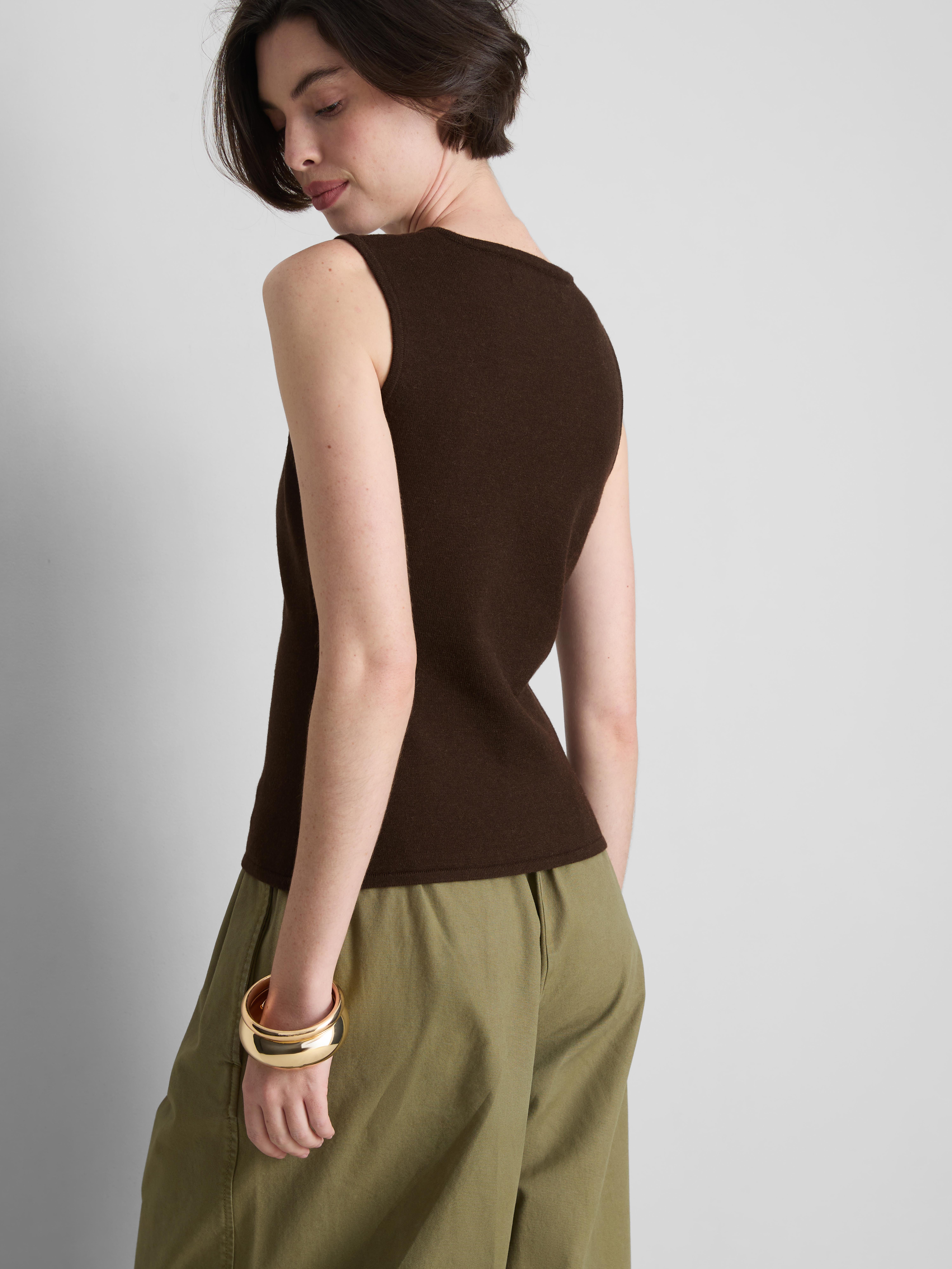 Knitted Brooch Detail Tank Top