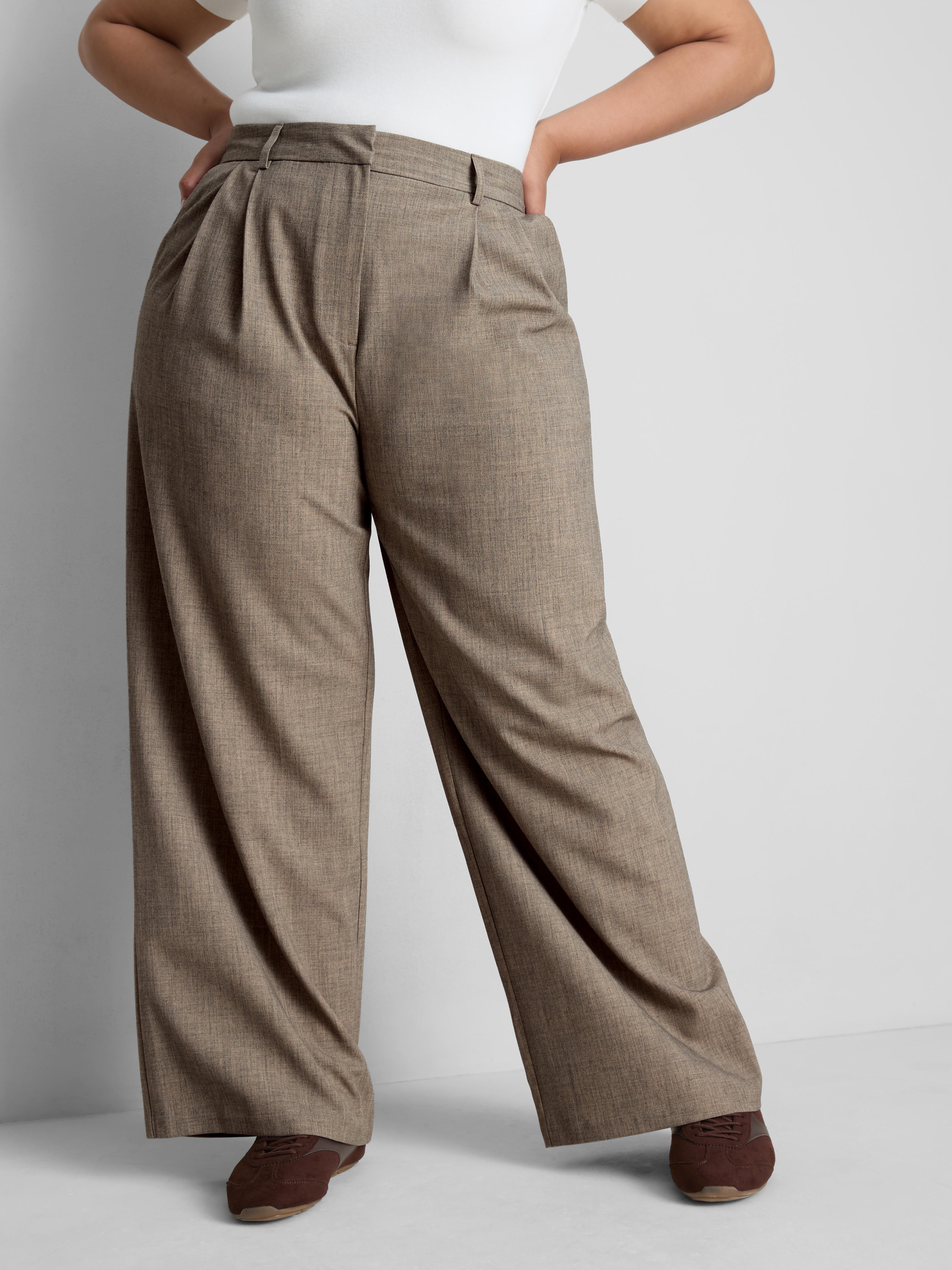 „By Coleen“ Hose mit weitem Bein und Bundfalten