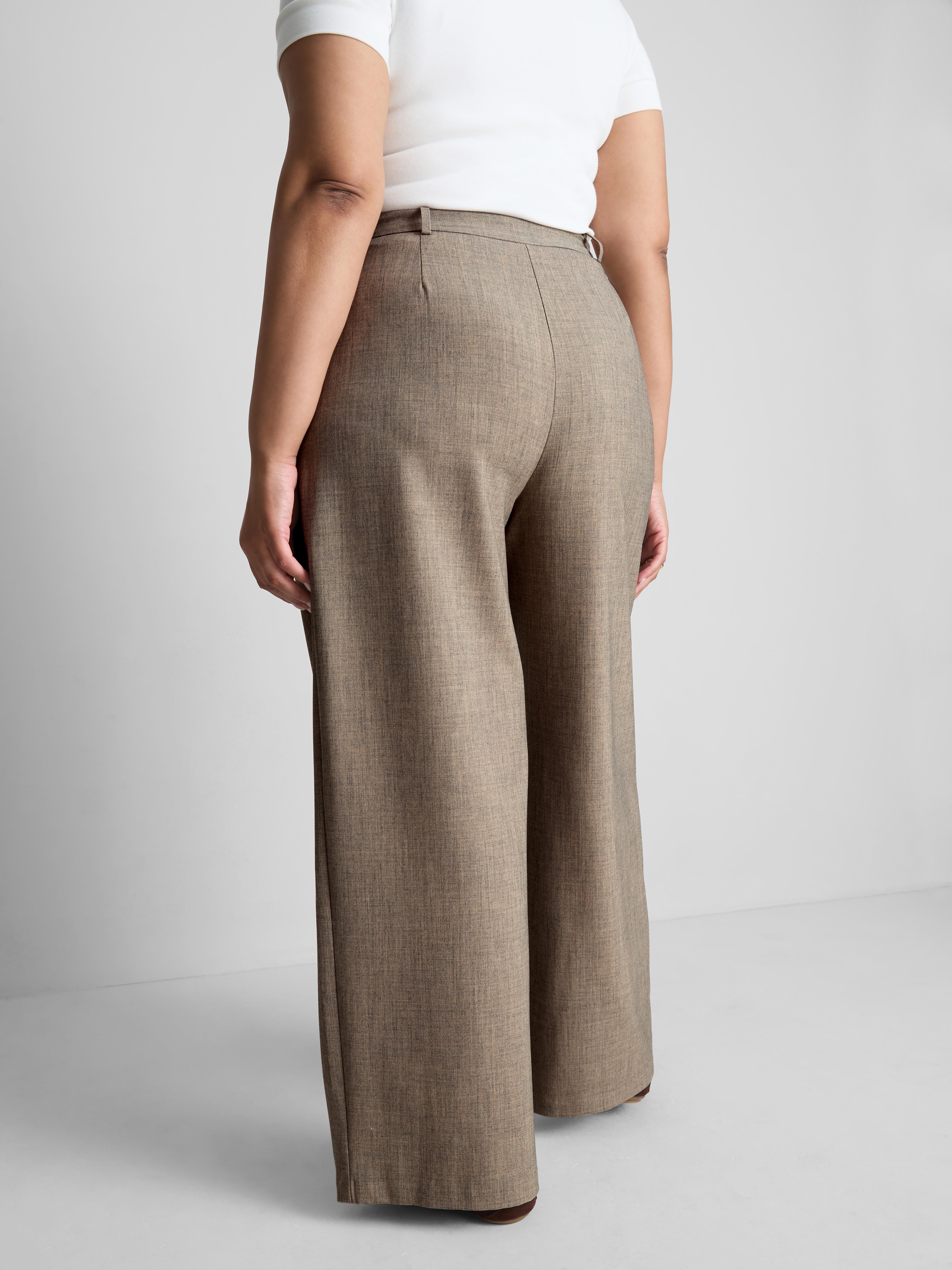 „By Coleen“ Hose mit weitem Bein und Bundfalten