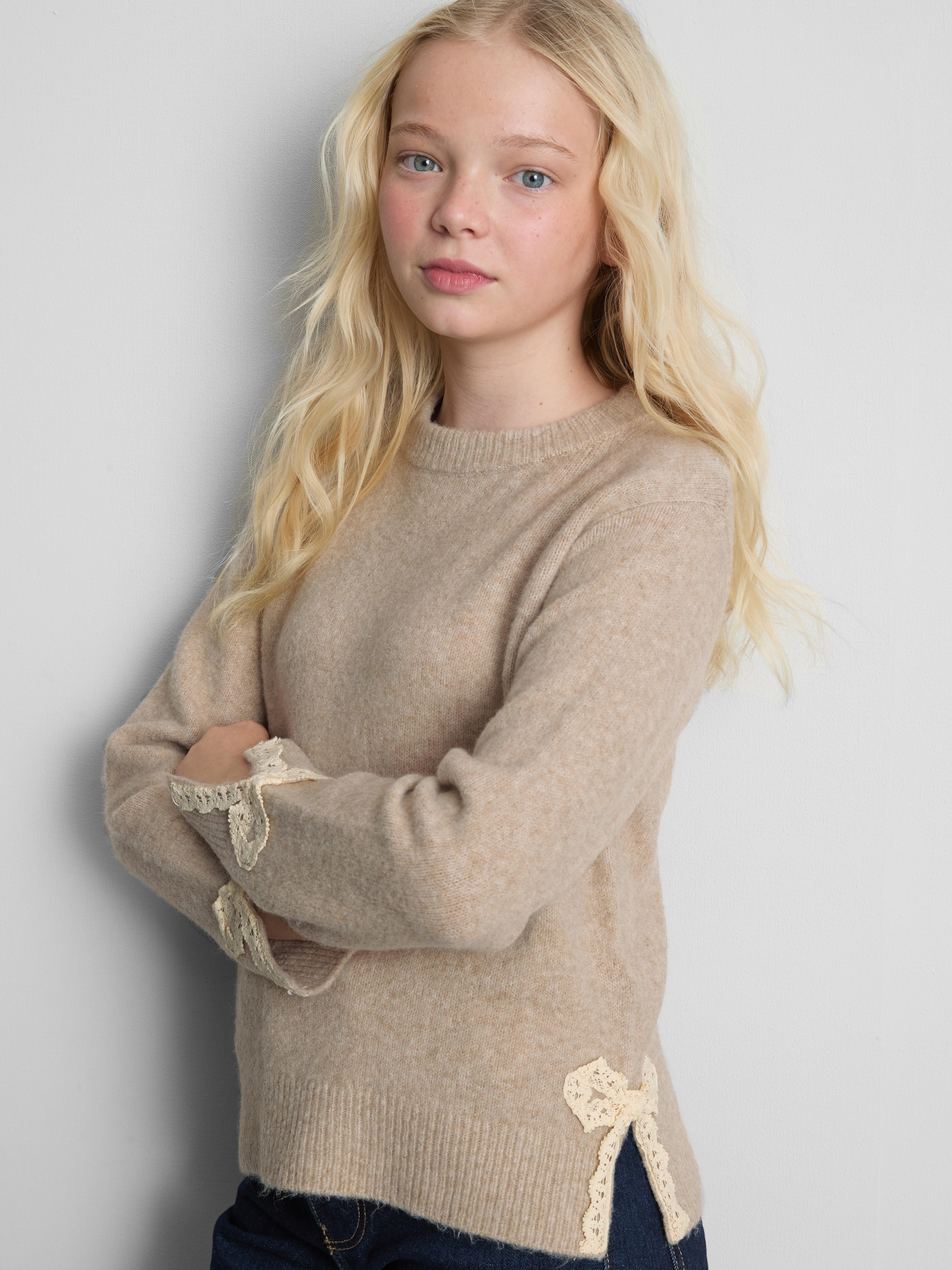 7-15yrs | Lace-Trim Sweater