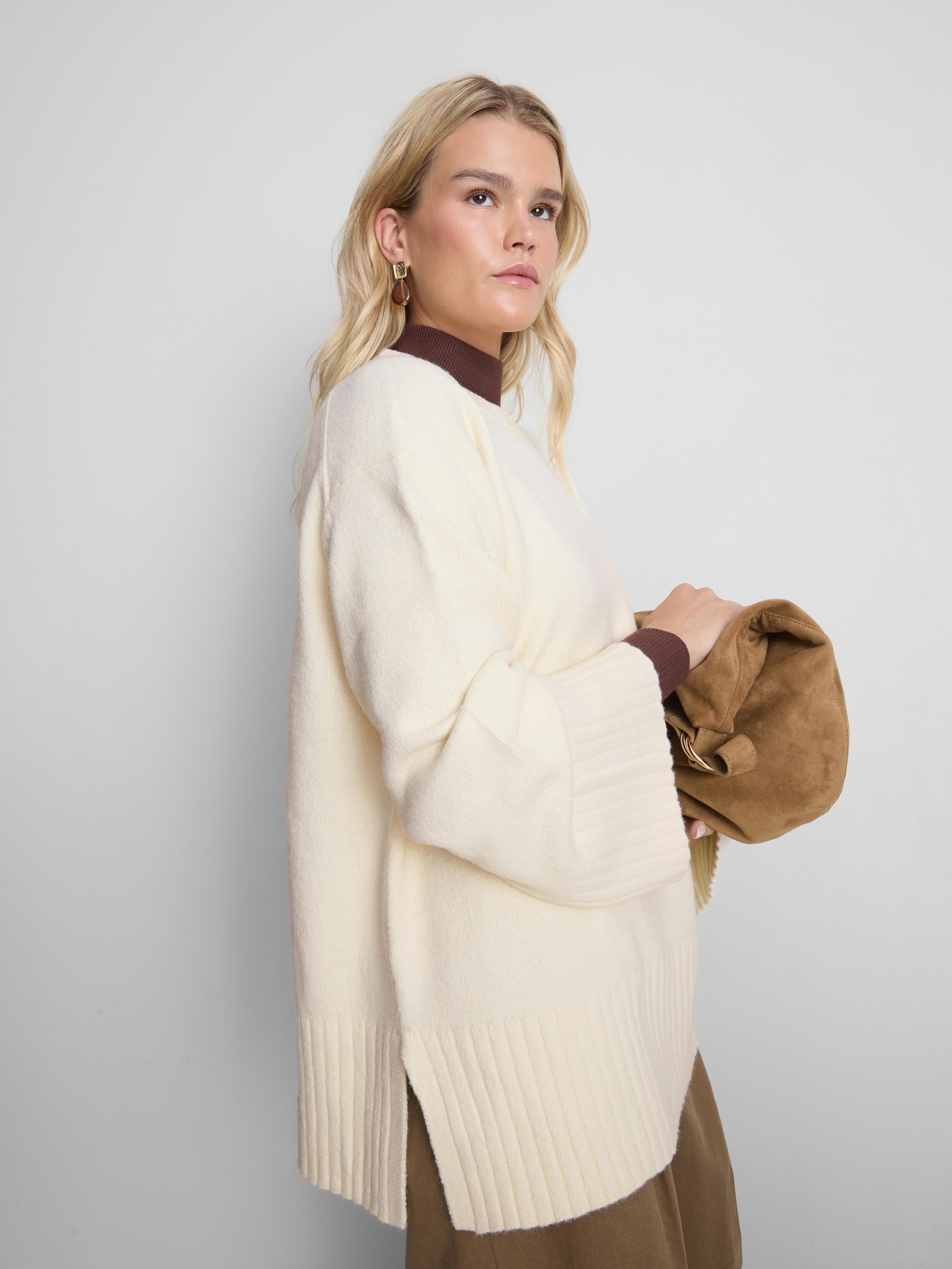 Knitted Wide-Sleeve Sweater