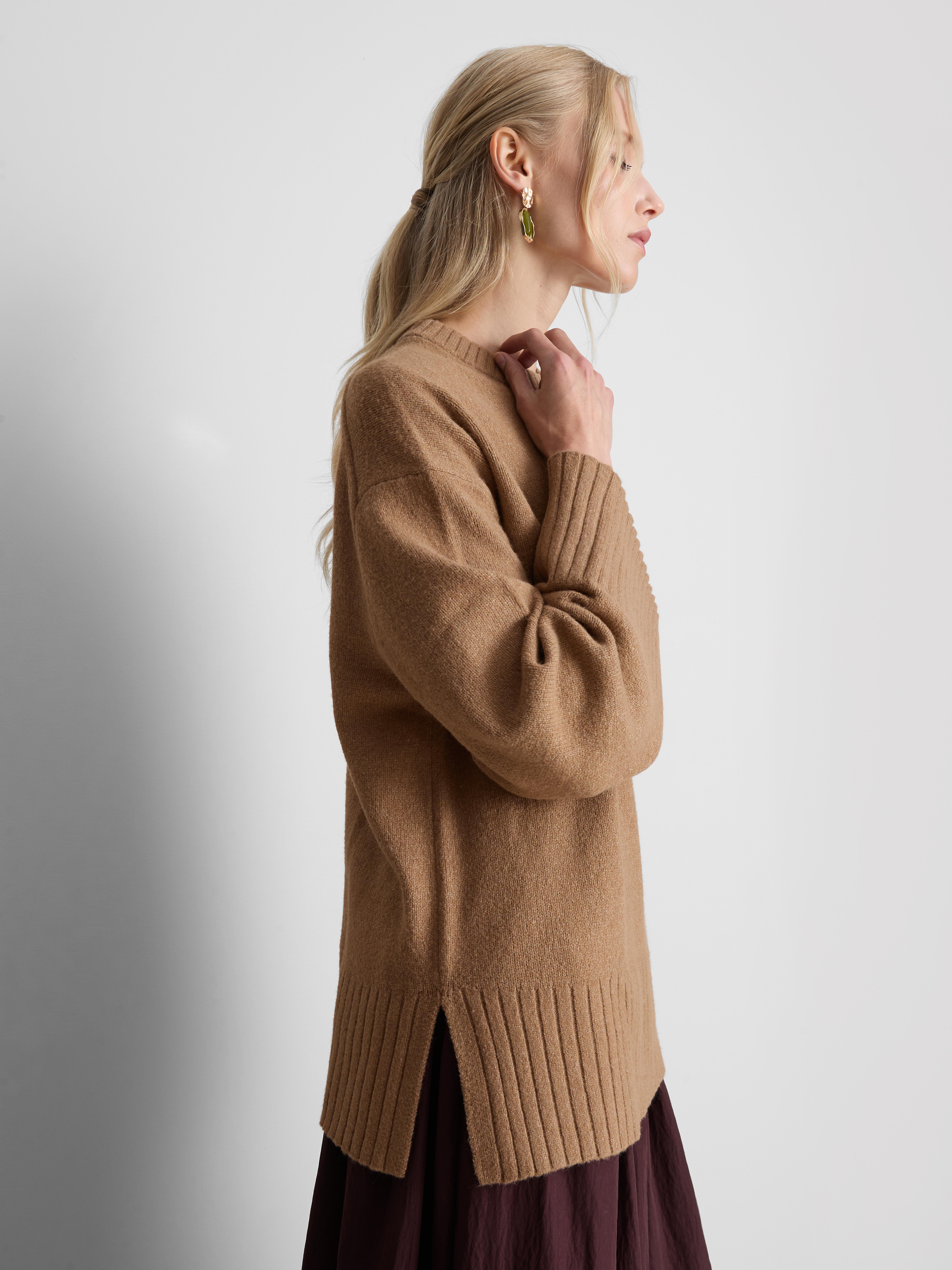 Knitted Wide-Sleeve Sweater