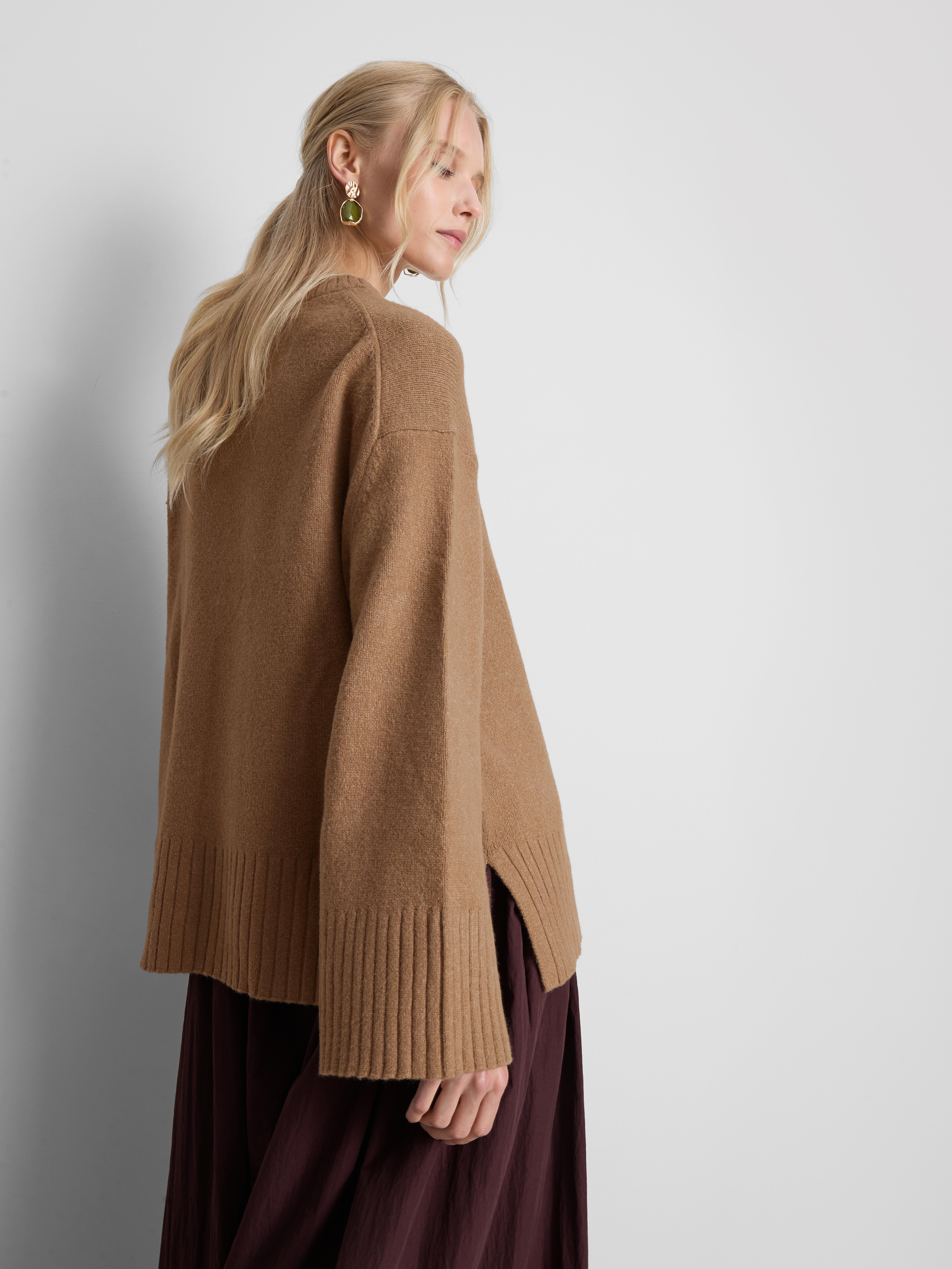 Knitted Wide-Sleeve Sweater