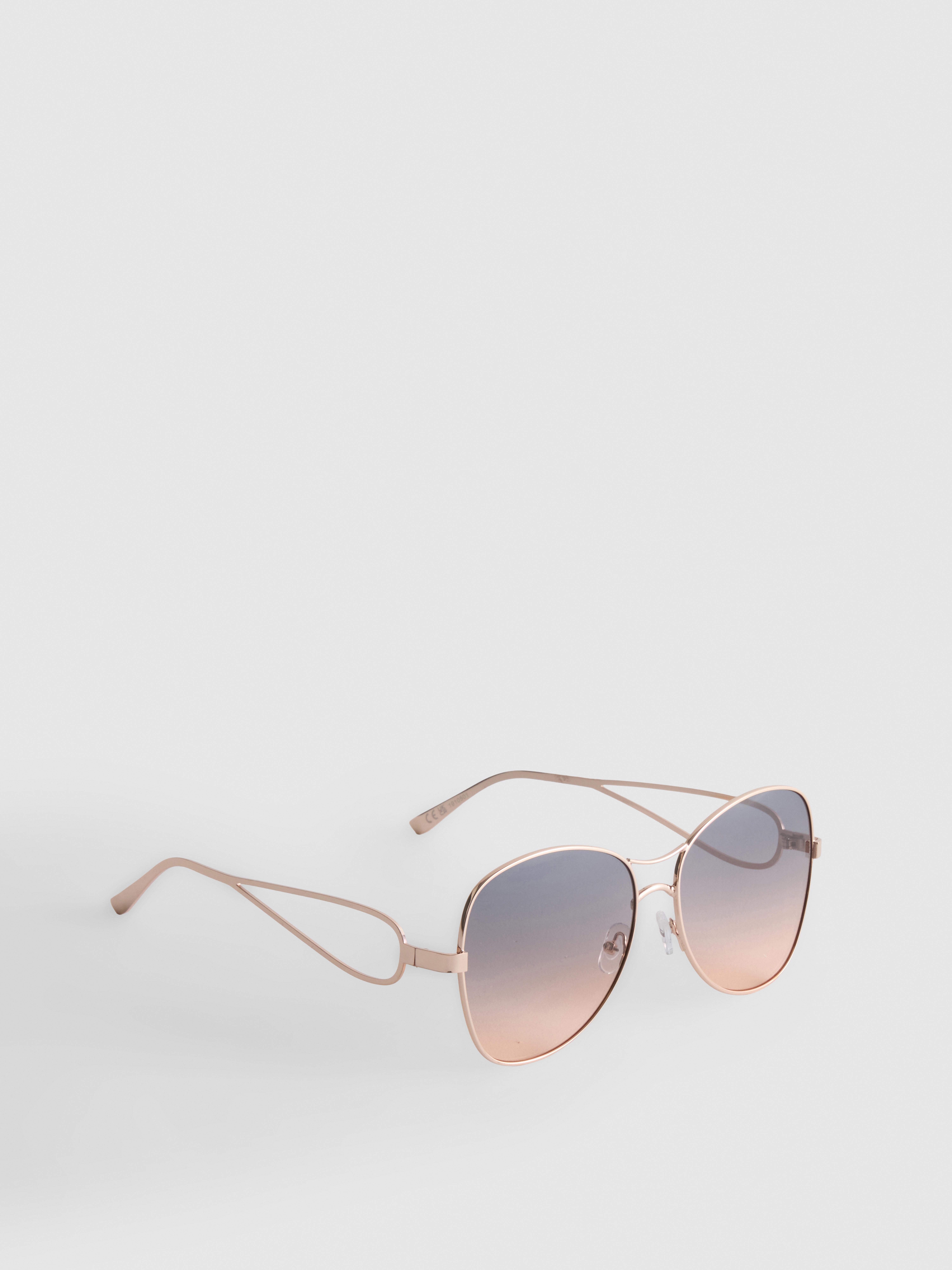 Oversized Aviator Open-Arm Sunglasses