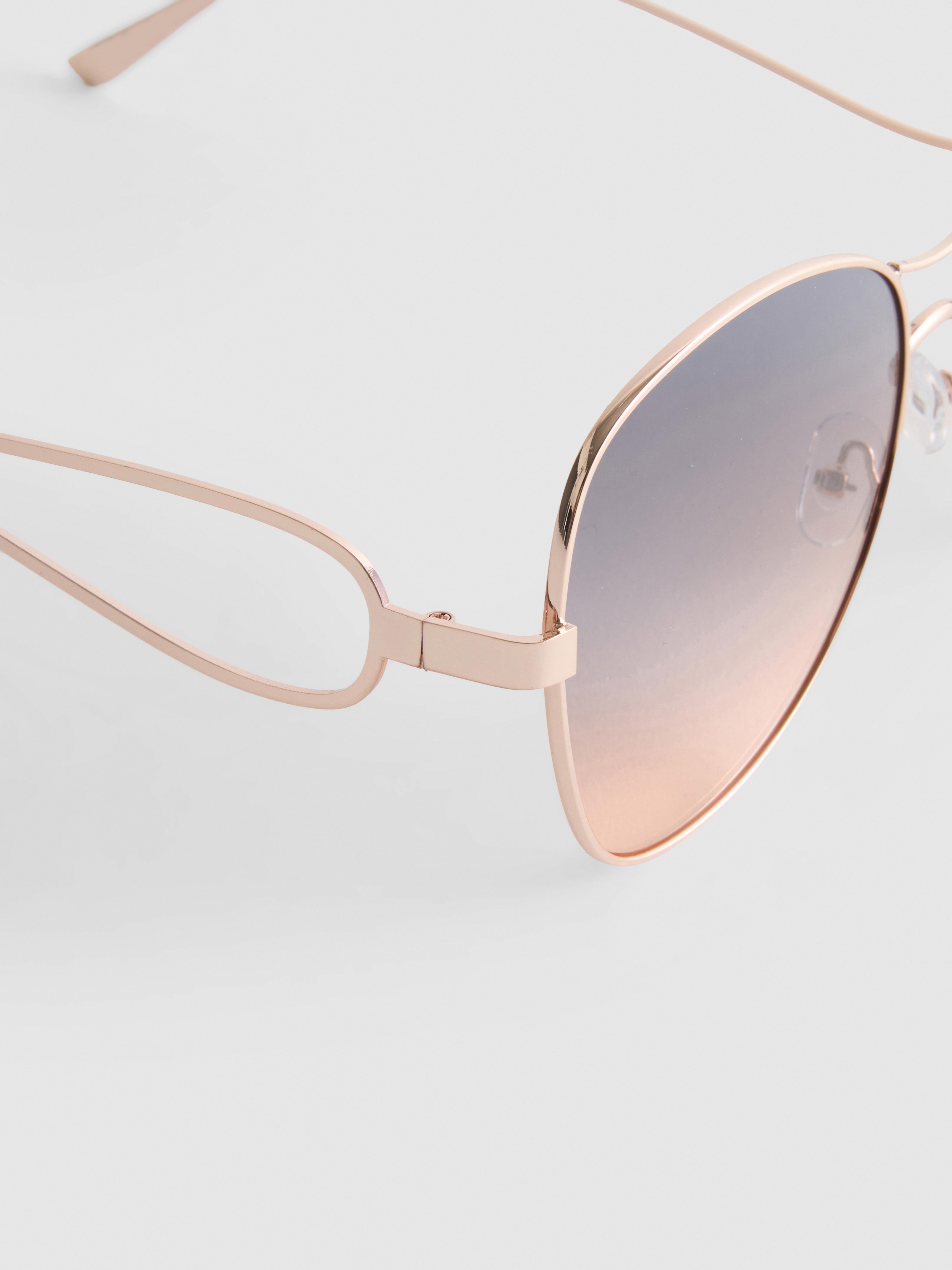 Oversized Aviator Open-Arm Sunglasses