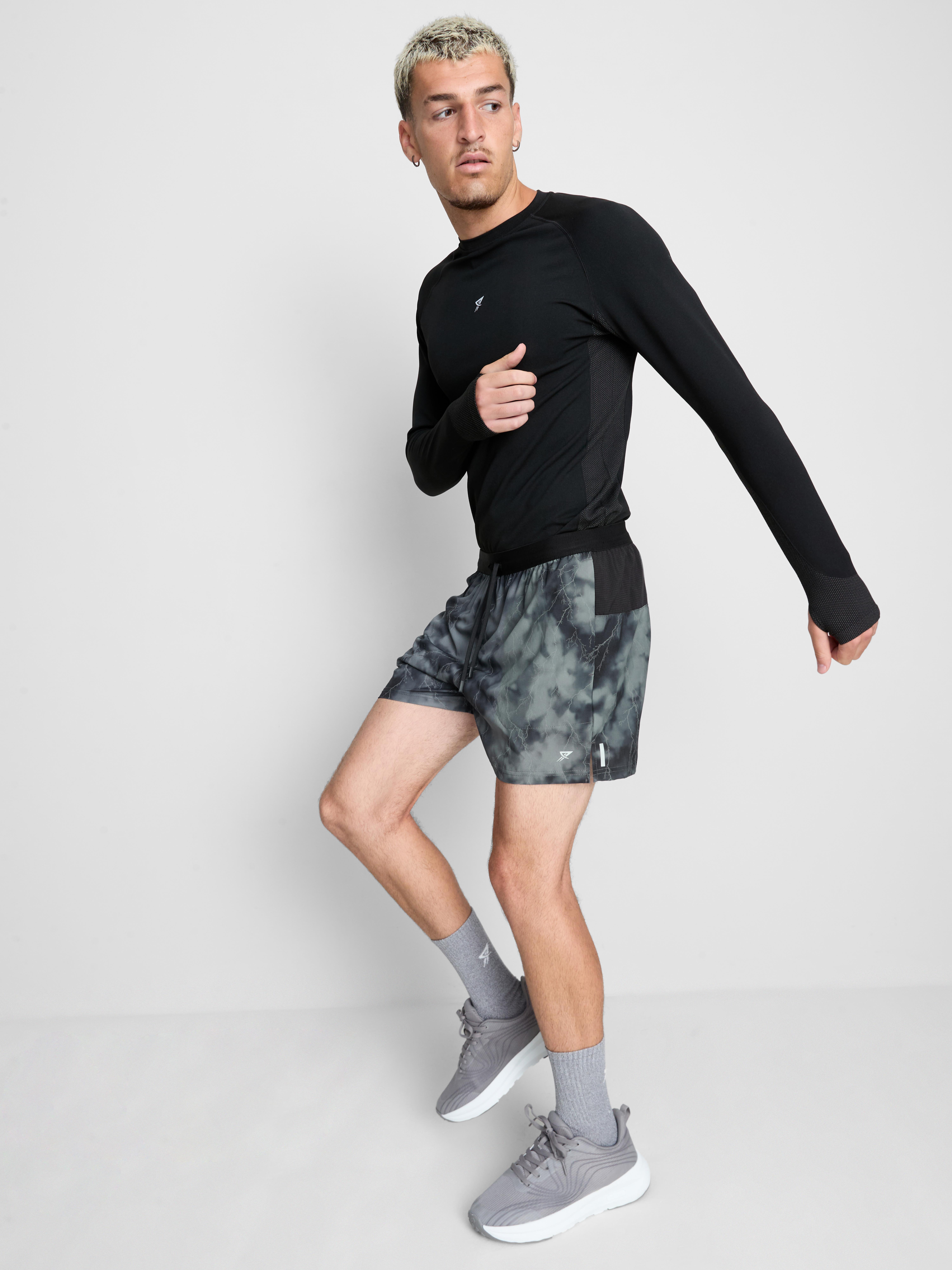 Reflective Printed Running Shorts