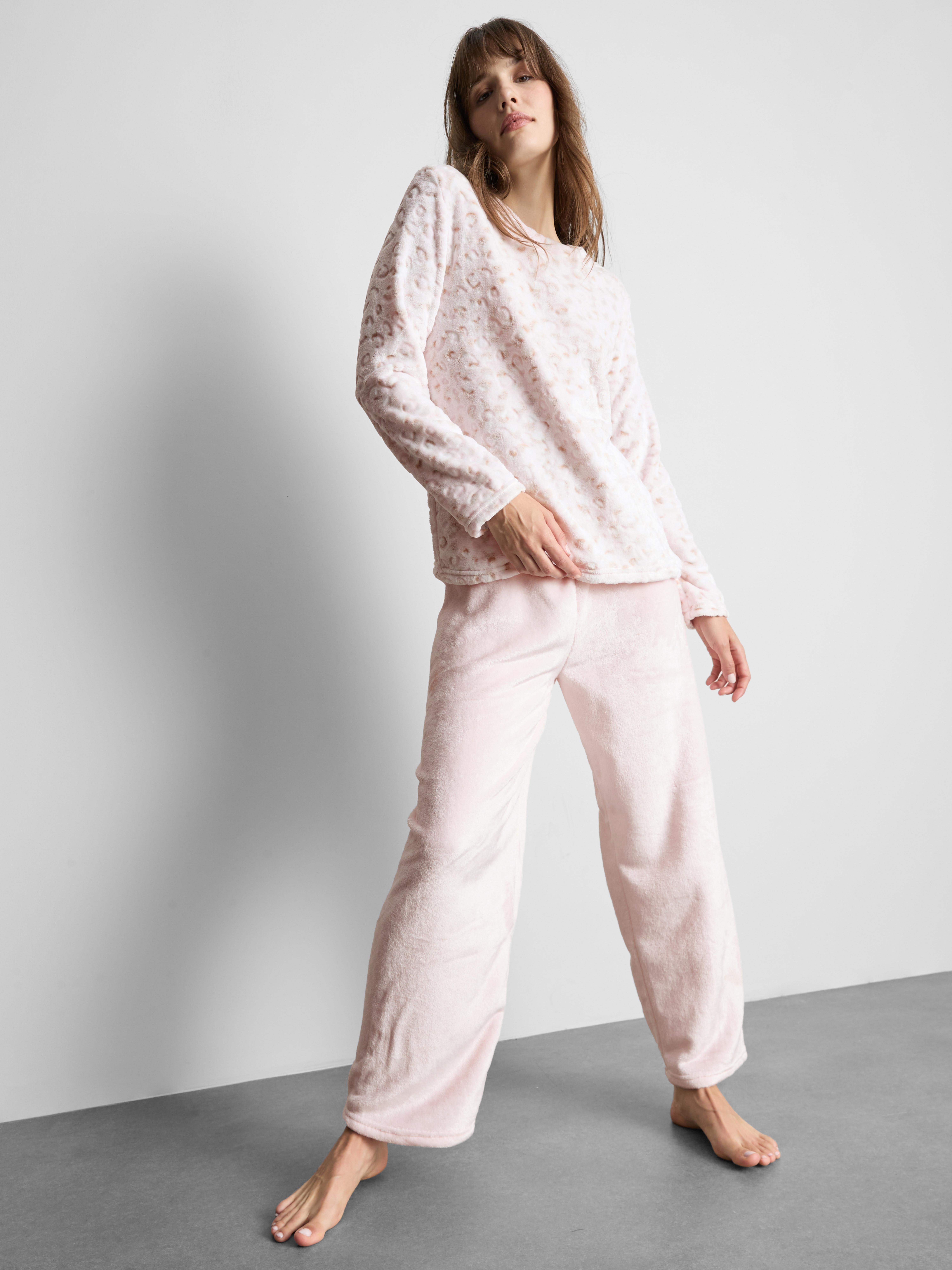 Plush Printed Sweatshirt Pajamas