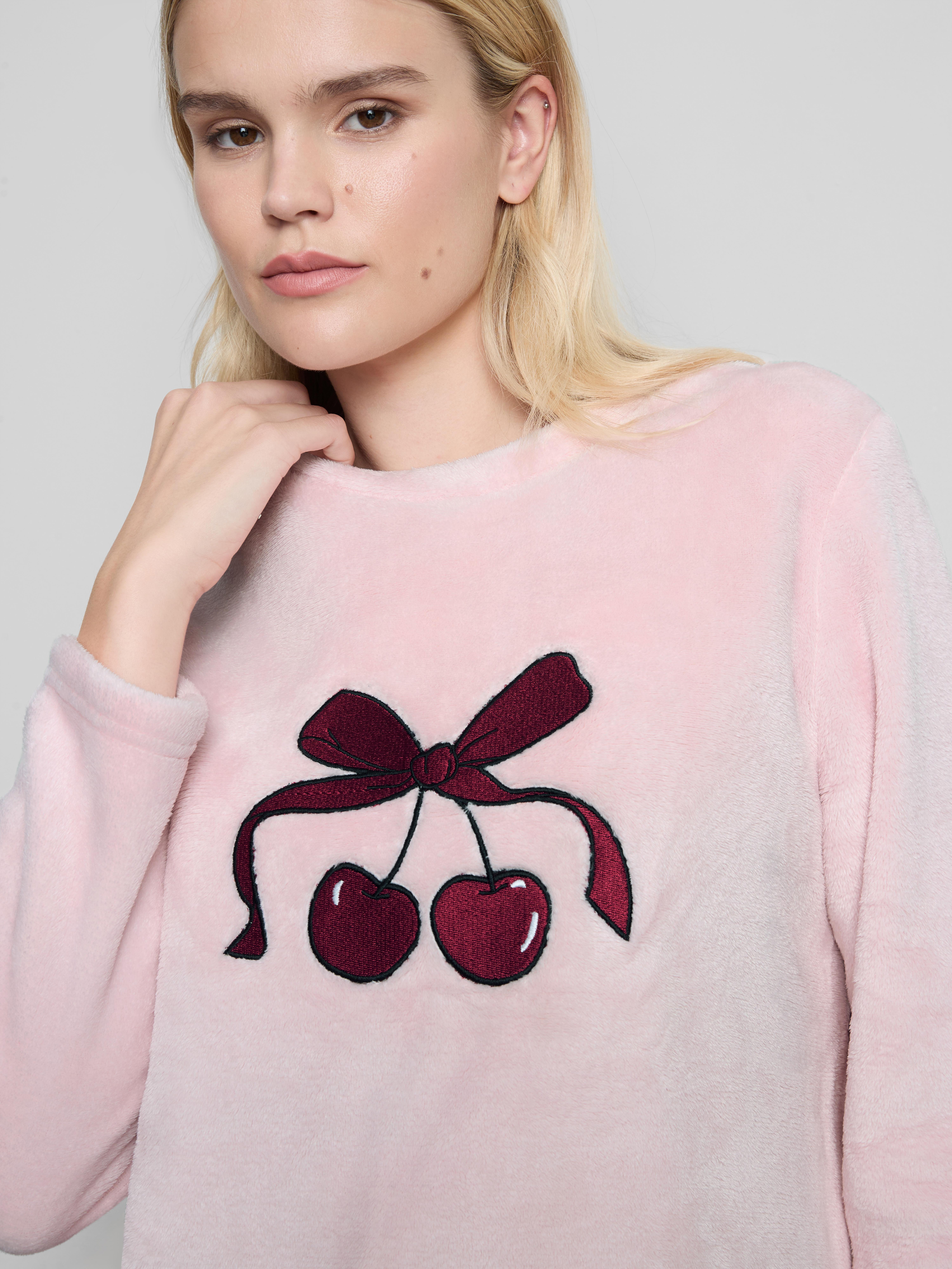 Plush Printed Sweatshirt Pajamas