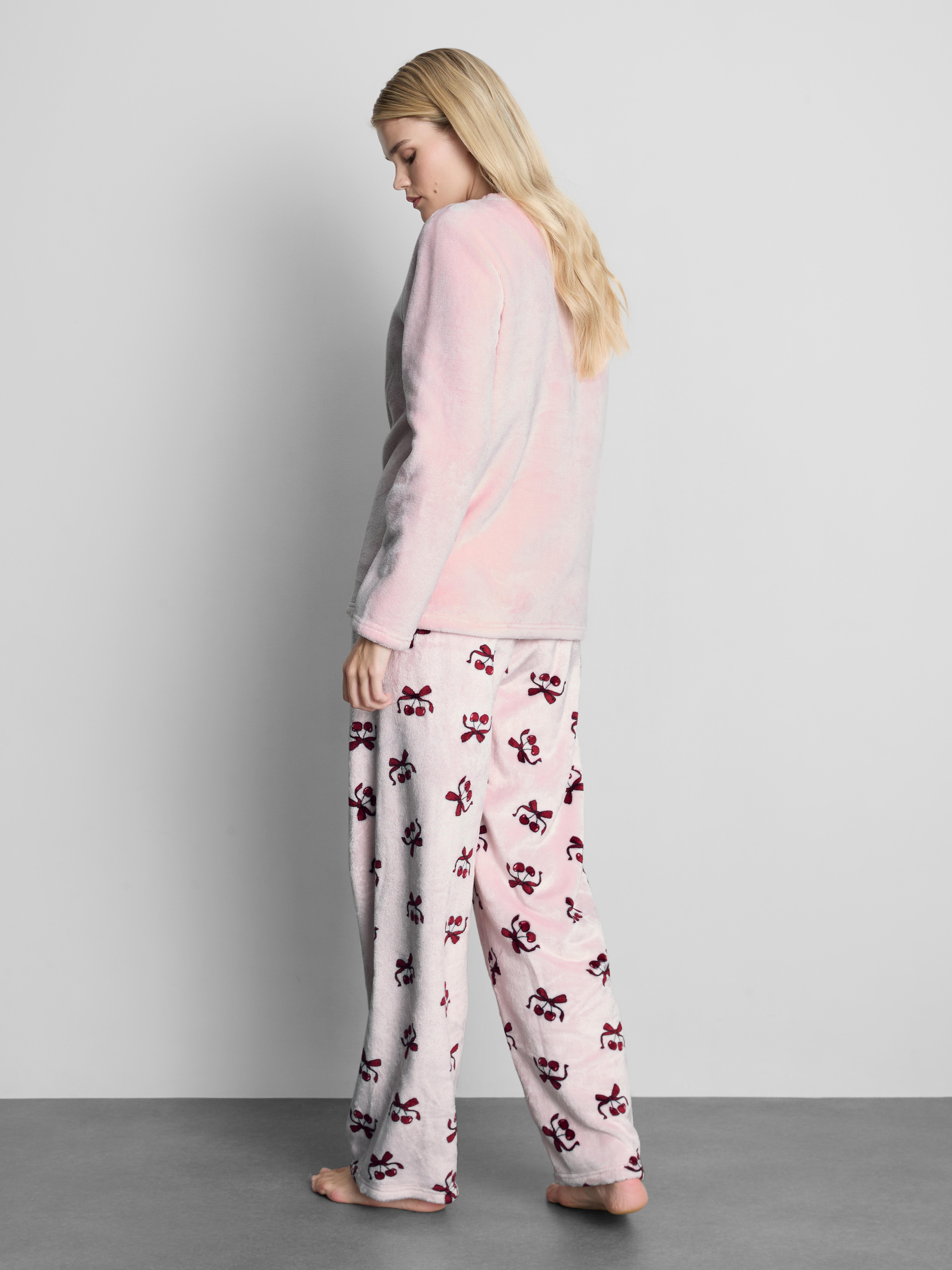 Plush Printed Sweatshirt Pajamas