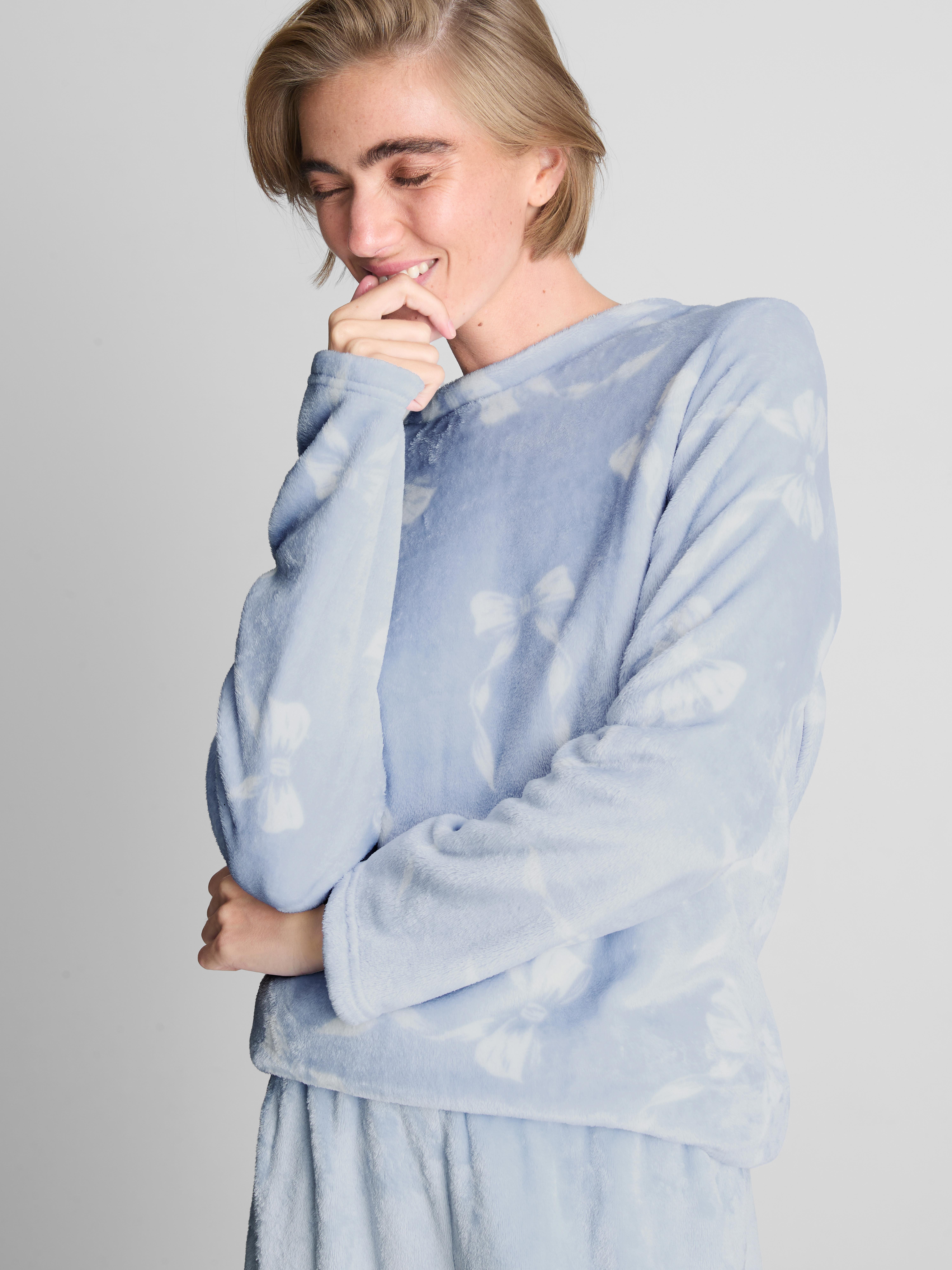 Plush Printed Sweatshirt Pajamas