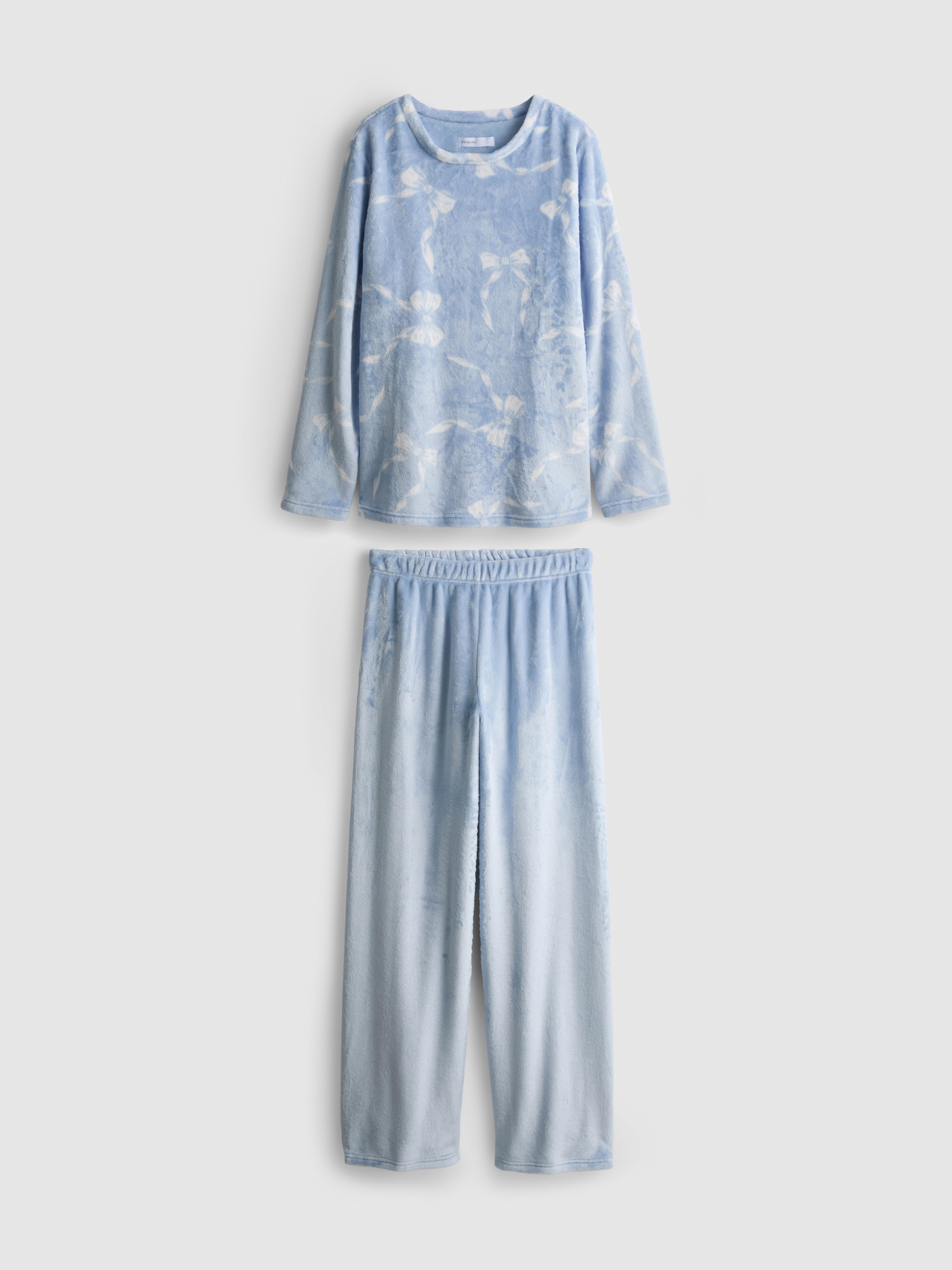 Plush Printed Sweatshirt Pajamas