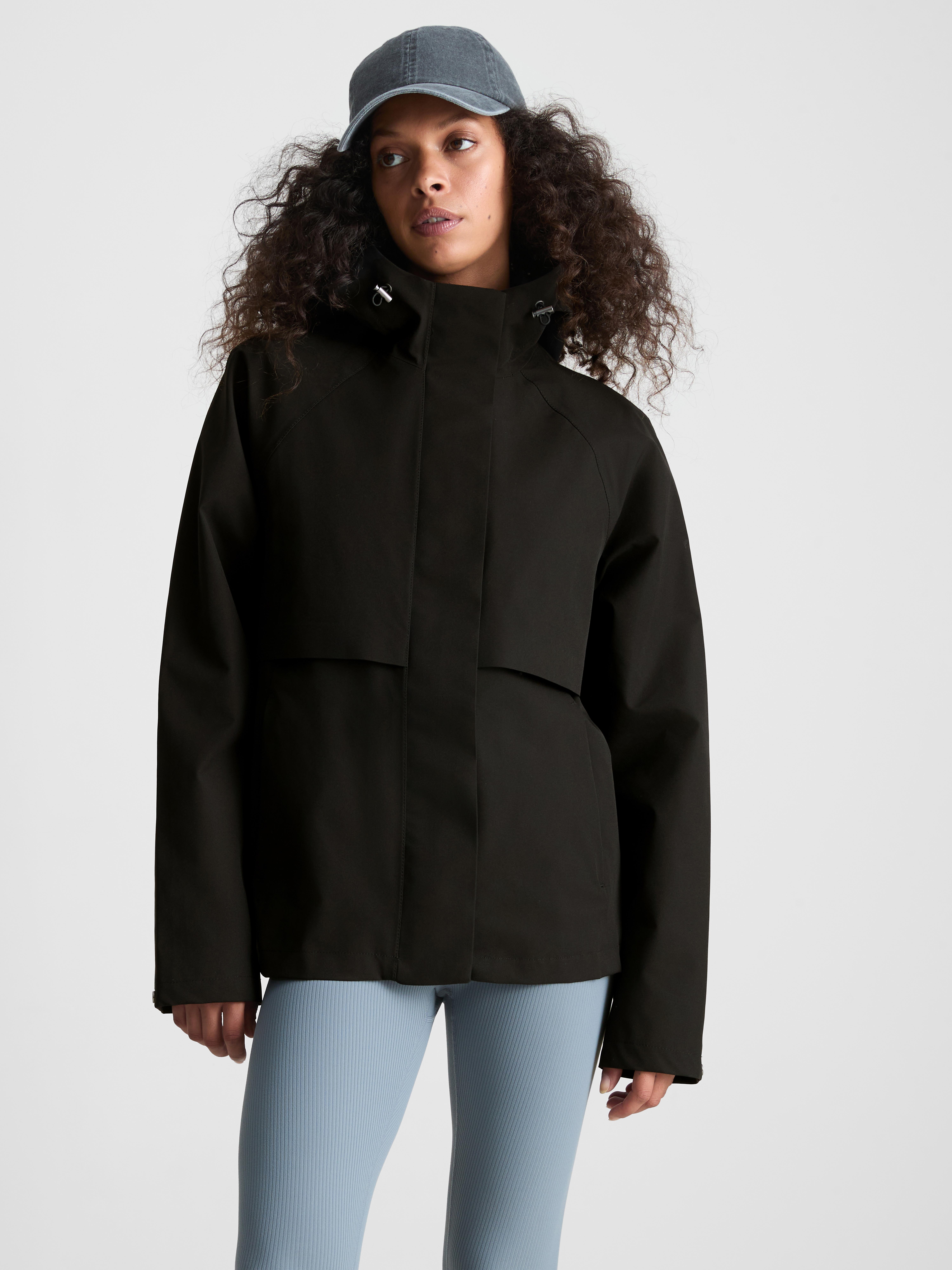 Imperméable court à manches raglan Noir
