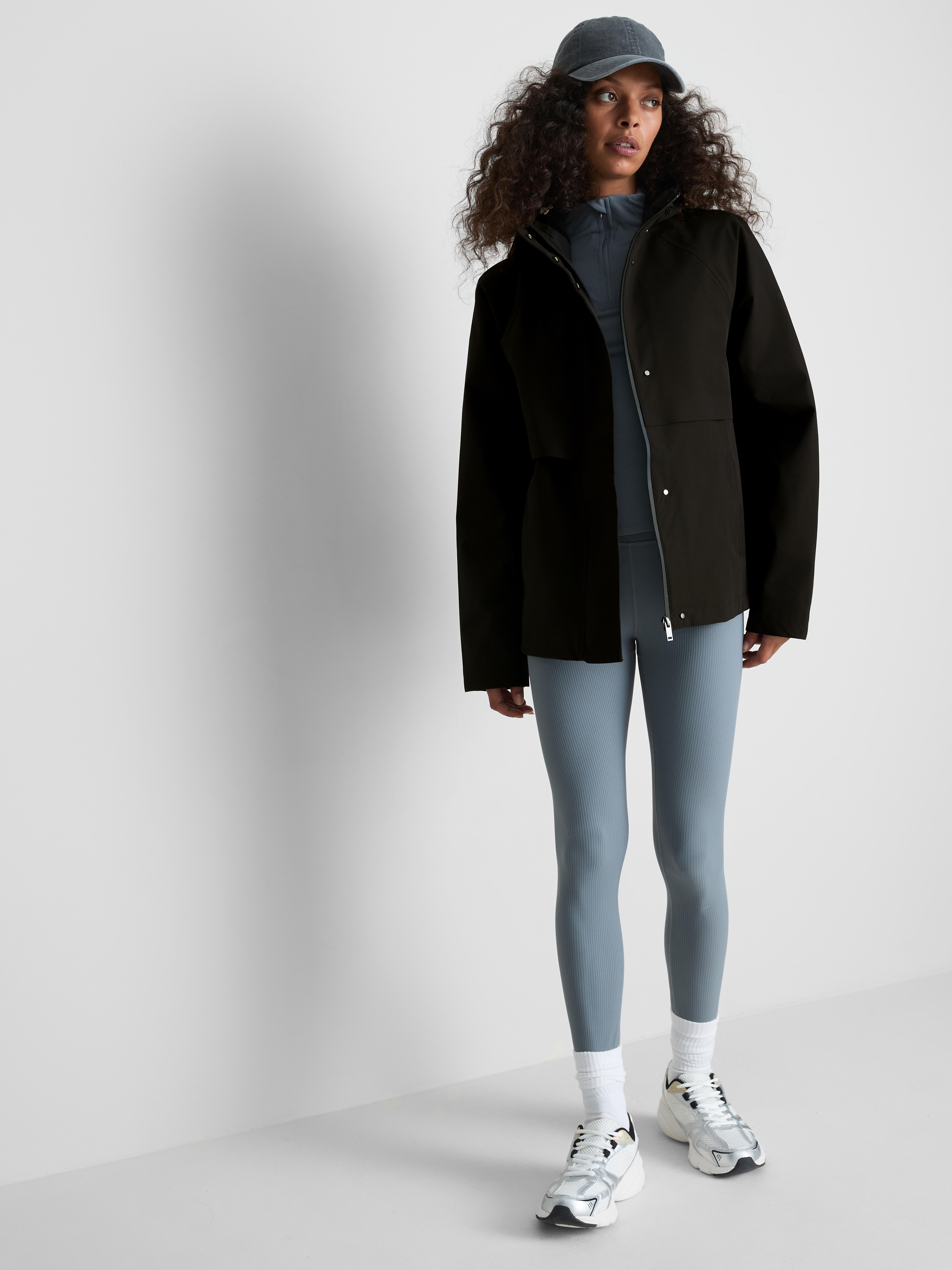 Short Raglan-Sleeve Raincoat
