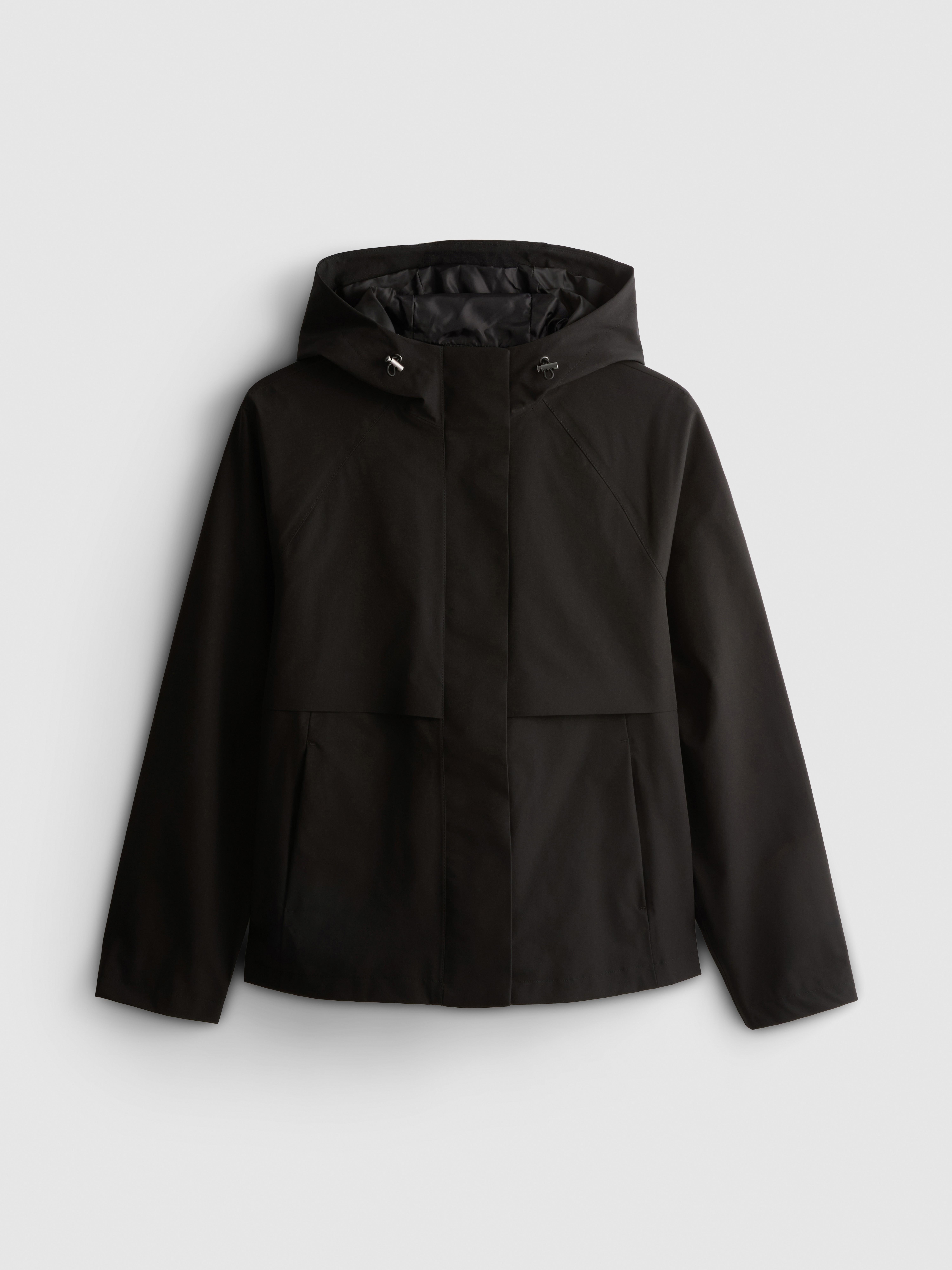 Short Raglan-Sleeve Raincoat