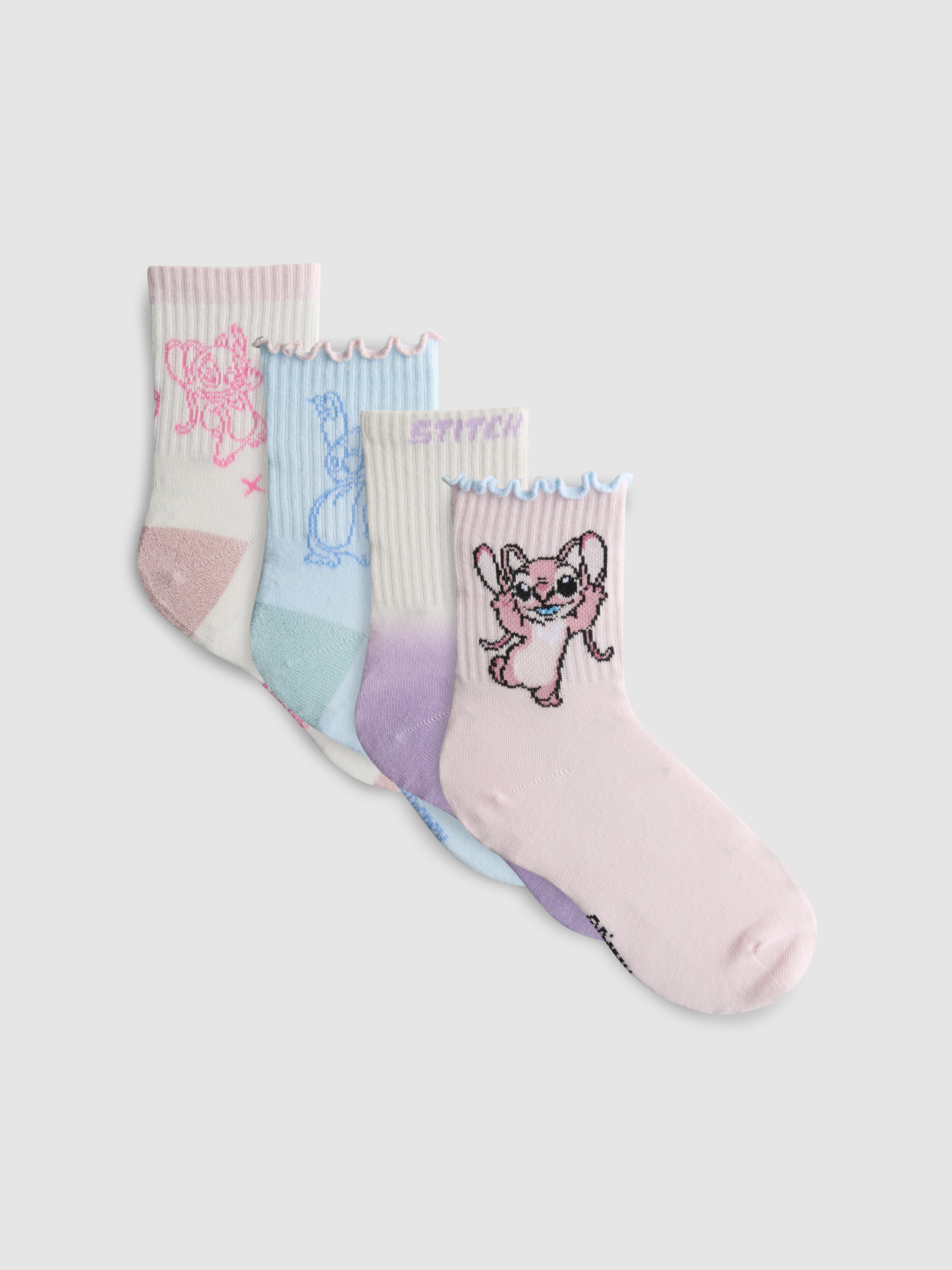 4pk Disney's Stitch Ankle Socks
