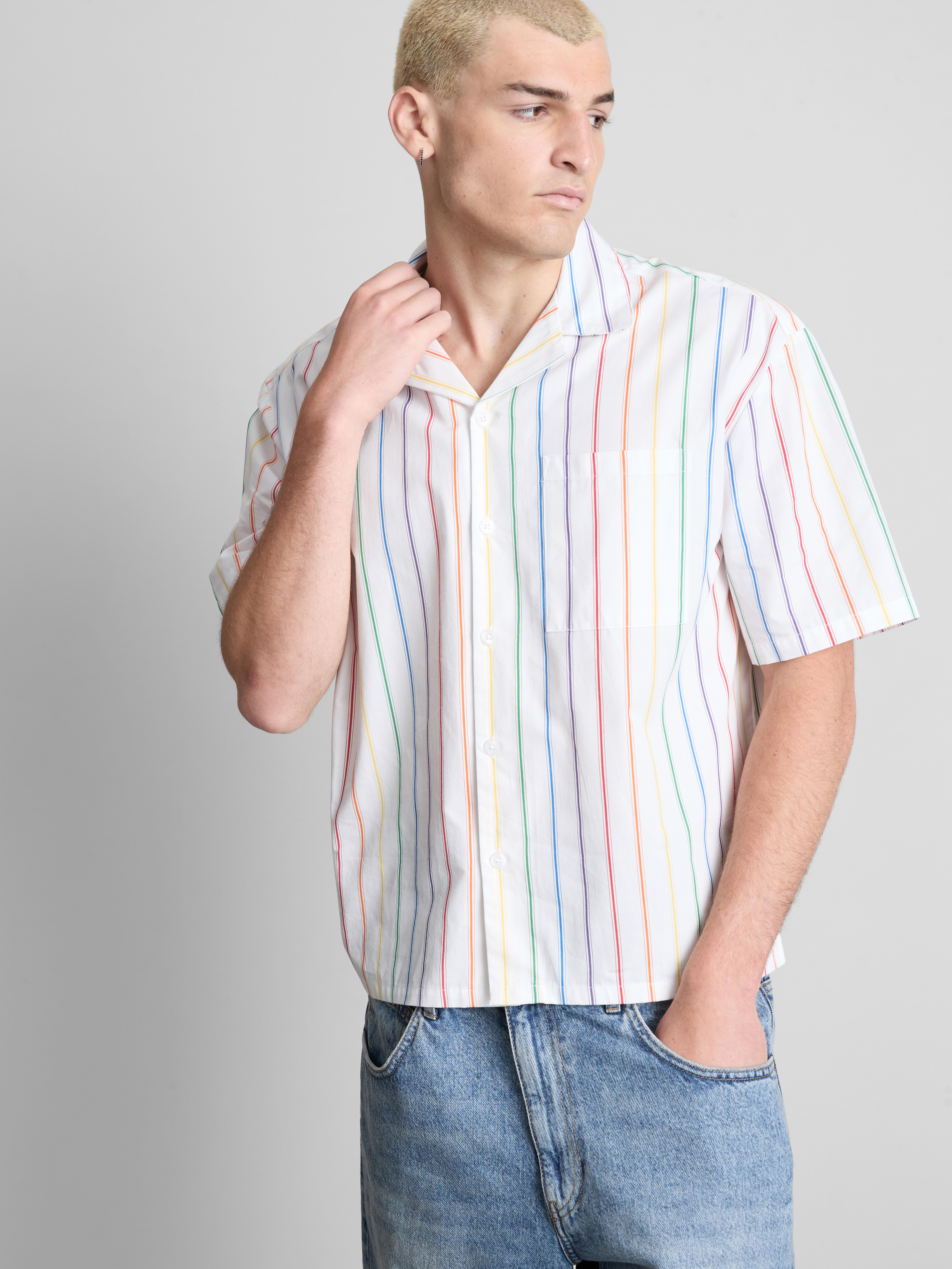 Pride Stripe Revere Collar Shirt