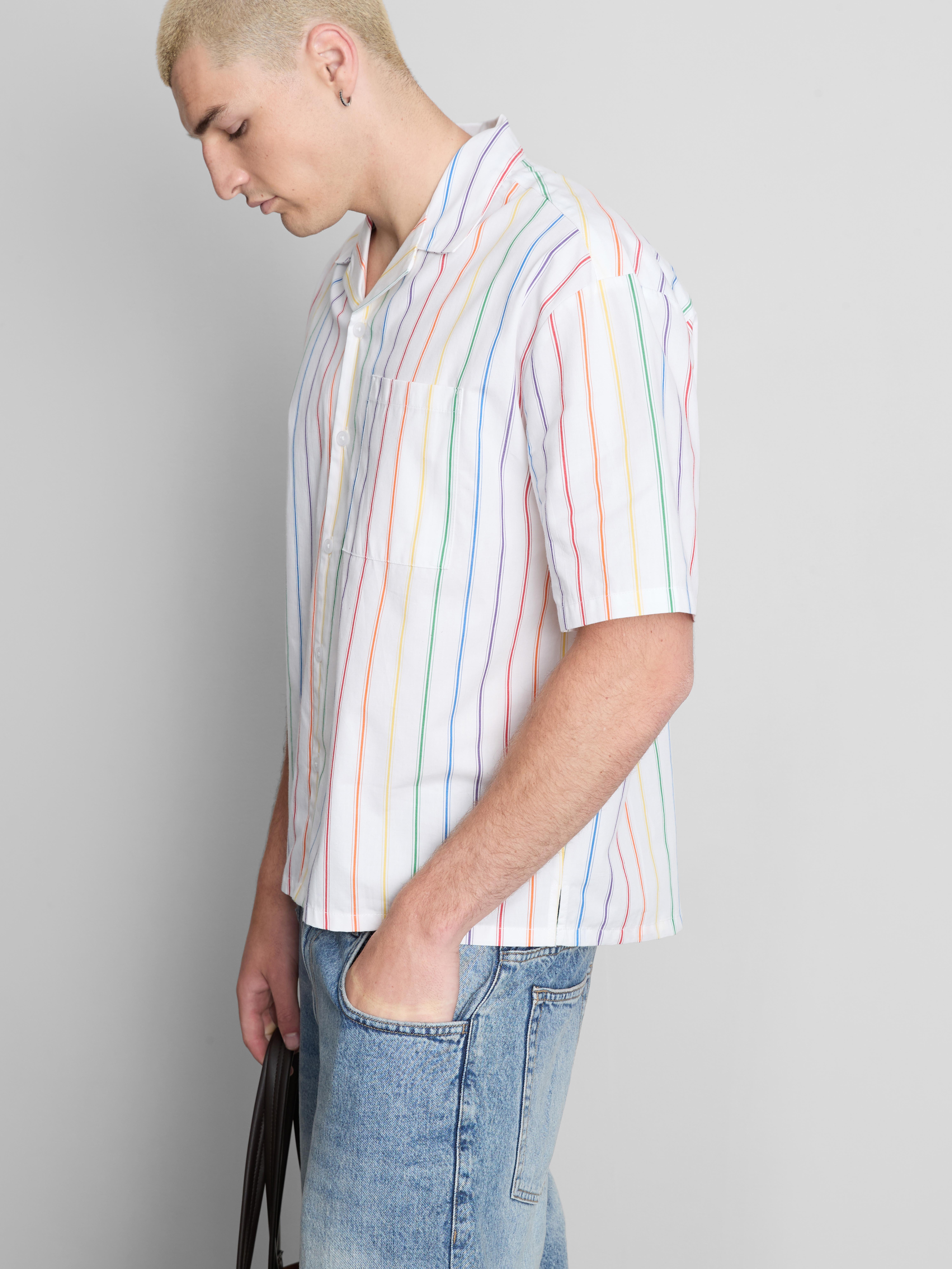 Pride Stripe Revere Collar Shirt