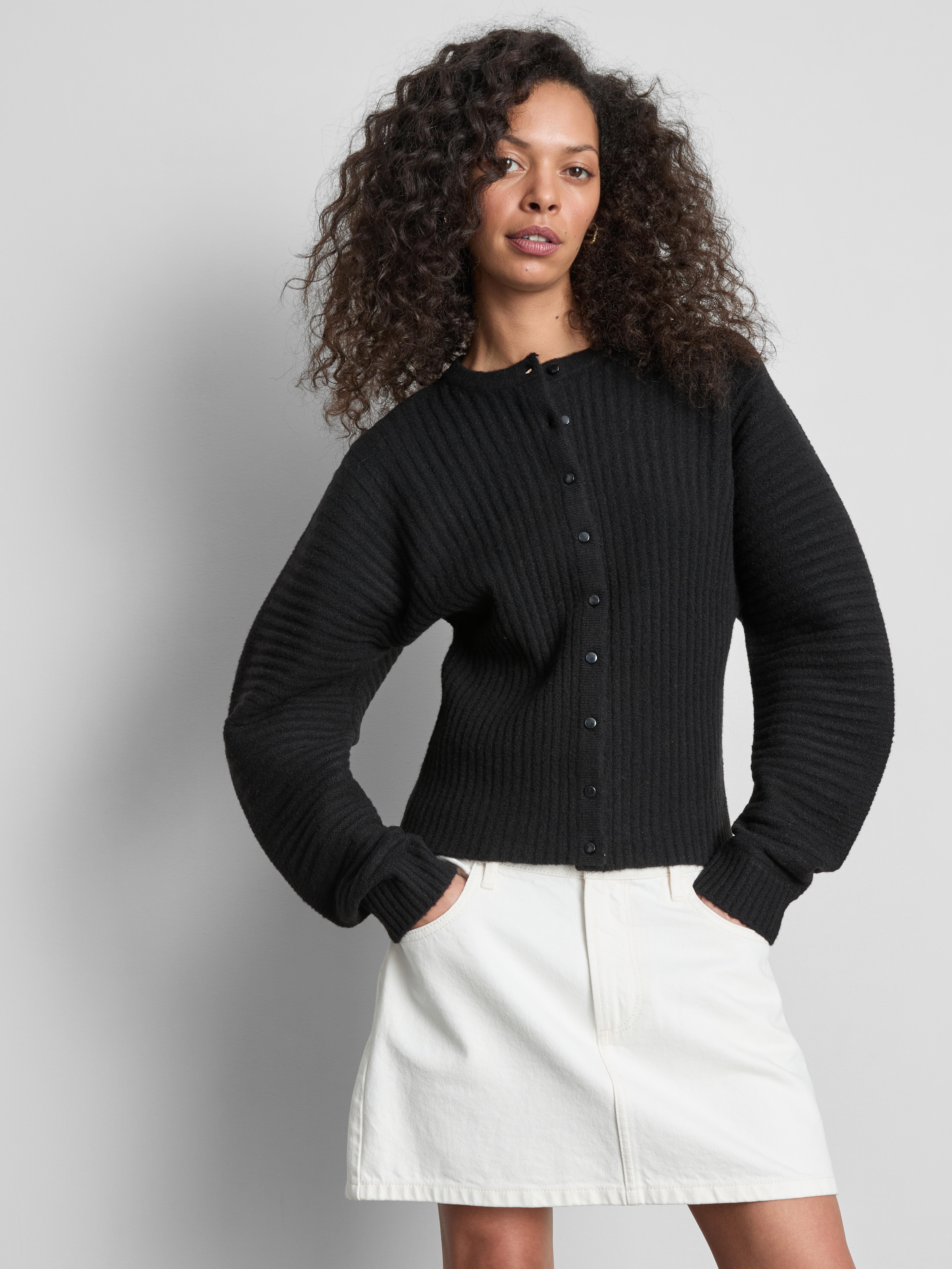 Skulpturaler, gerippter Cardigan