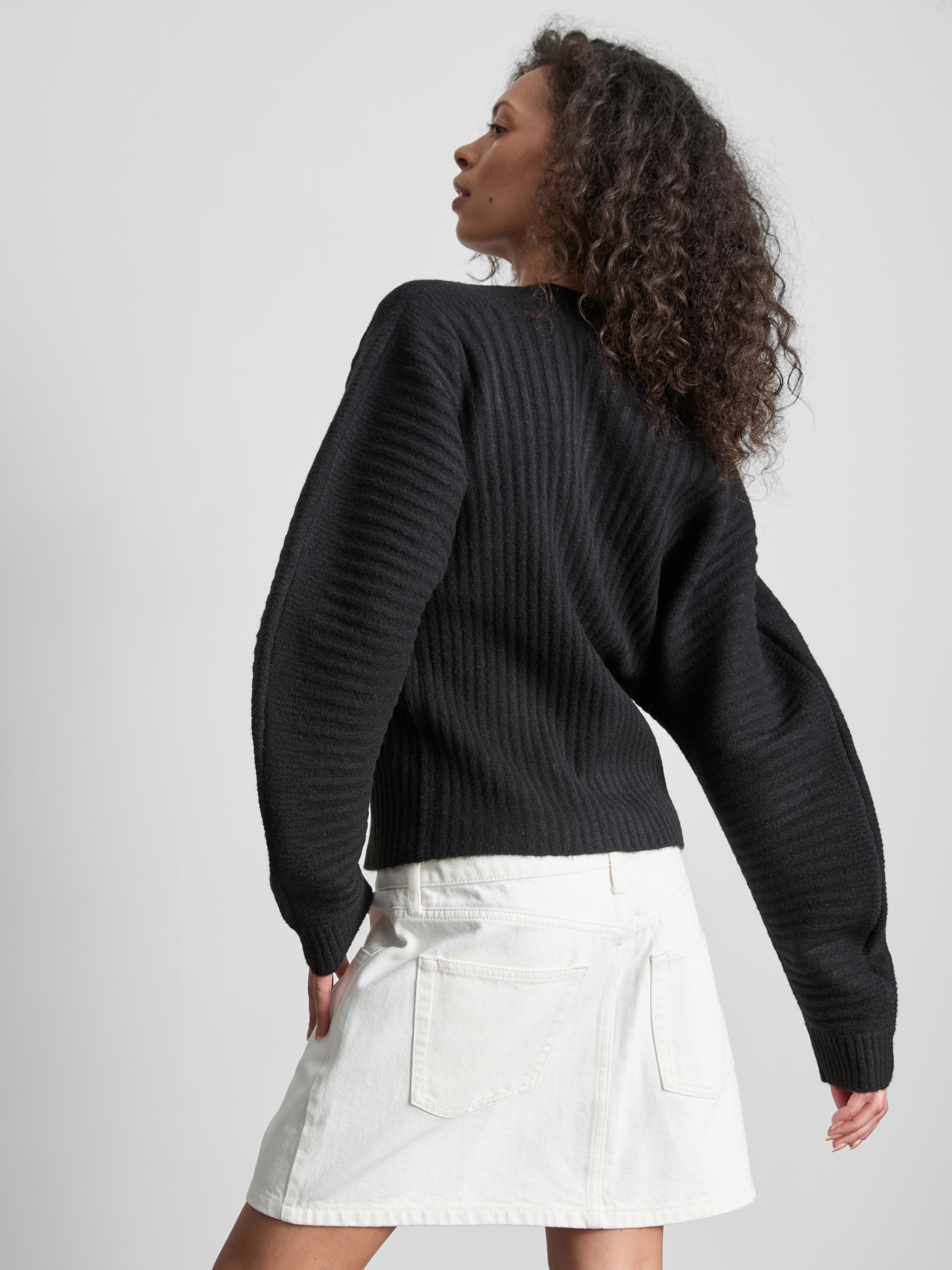 Skulpturaler, gerippter Cardigan