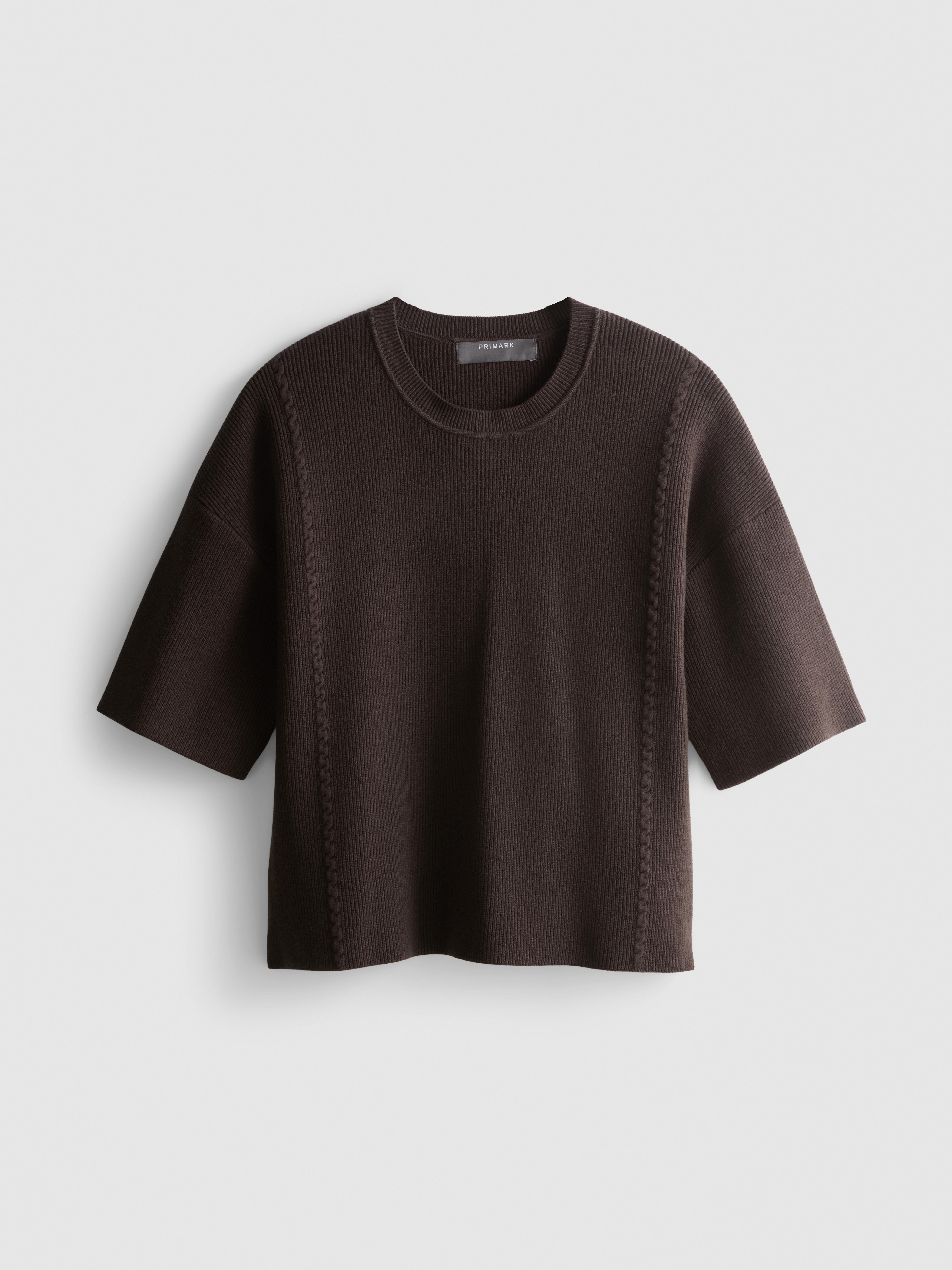 Knitted Dropped Sleeve T-Shirt