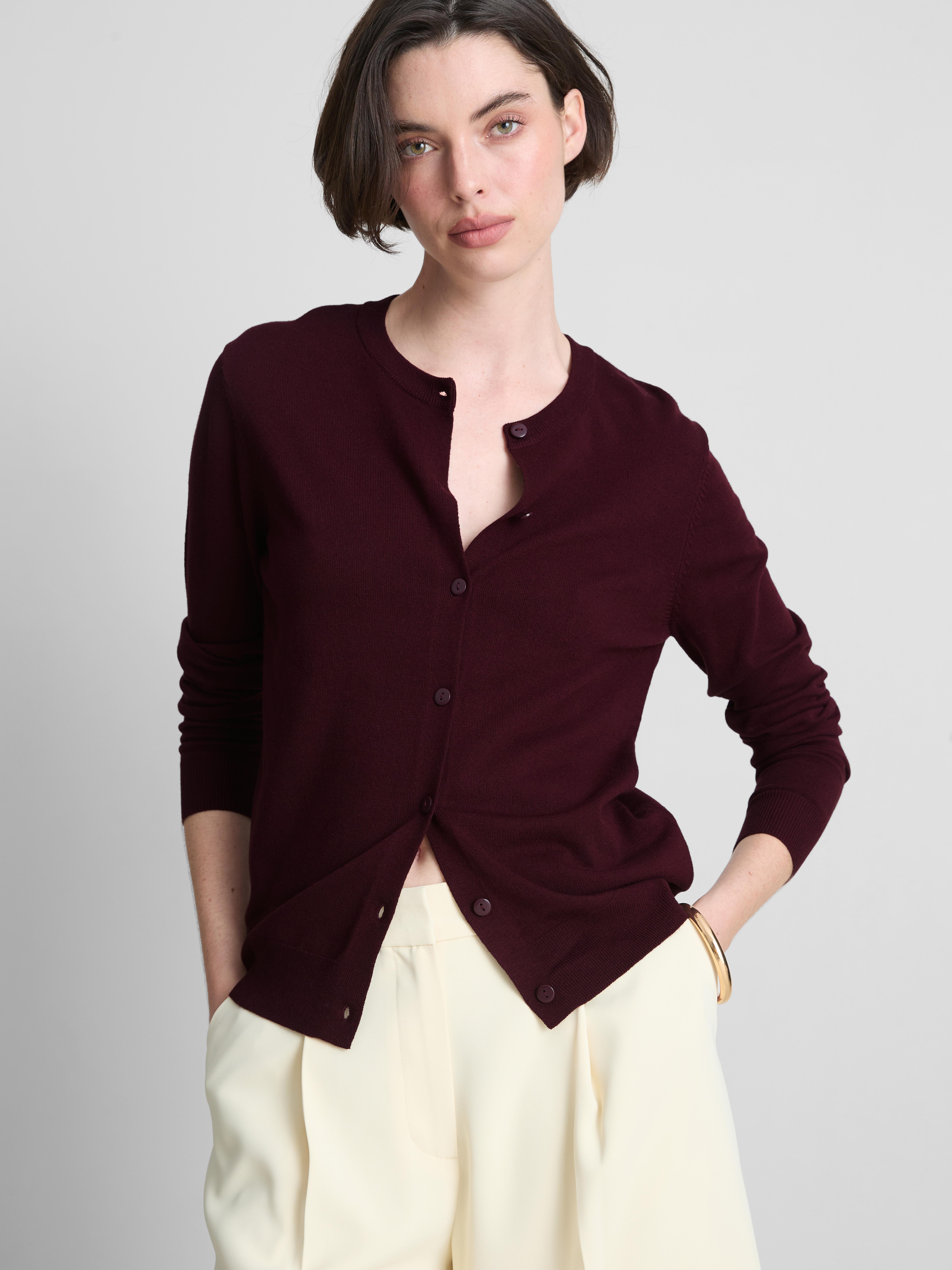 Gebreid vest met ronde hals