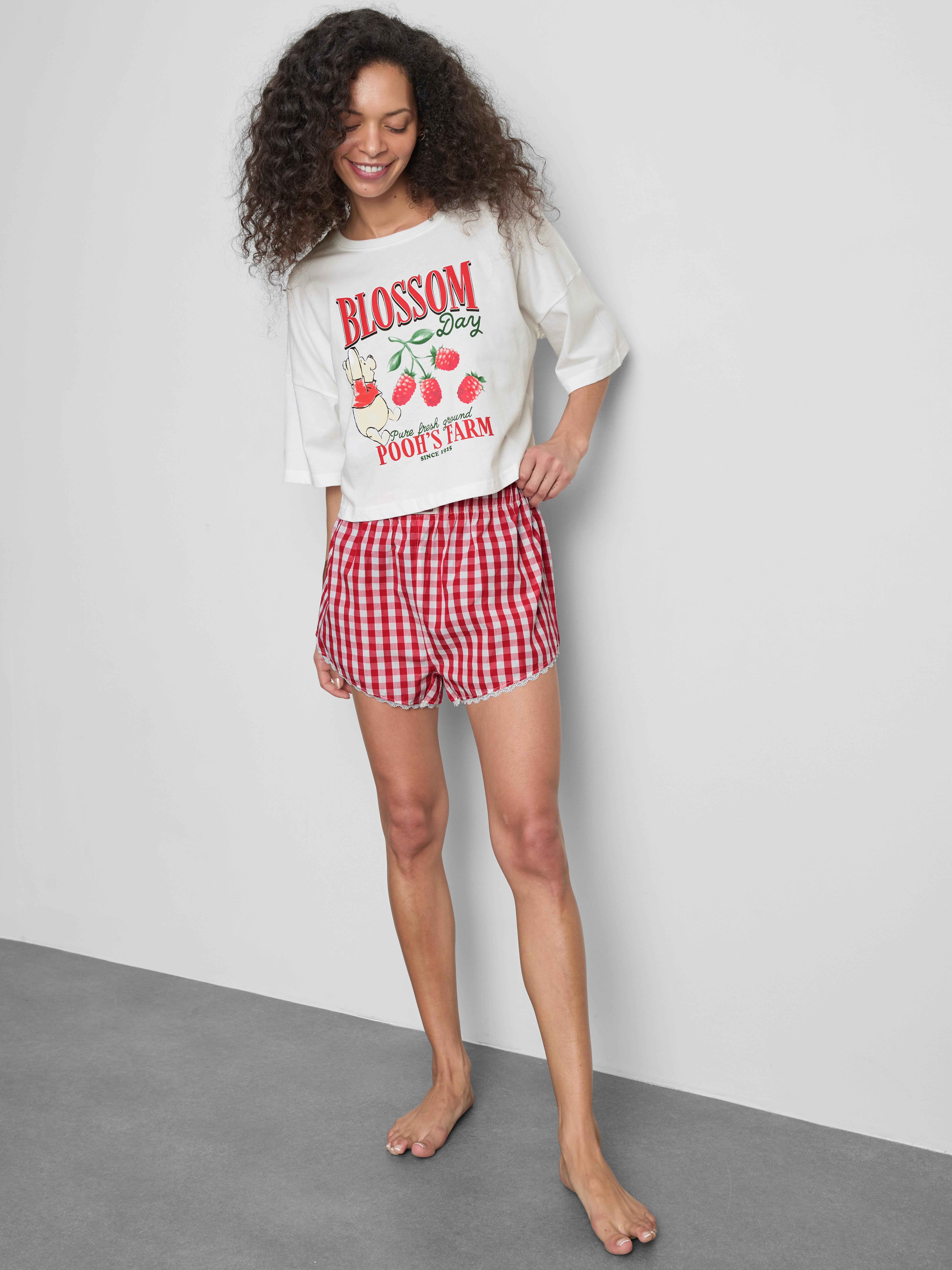 Geruite korte pyjama Disney's Winnie de Poeh