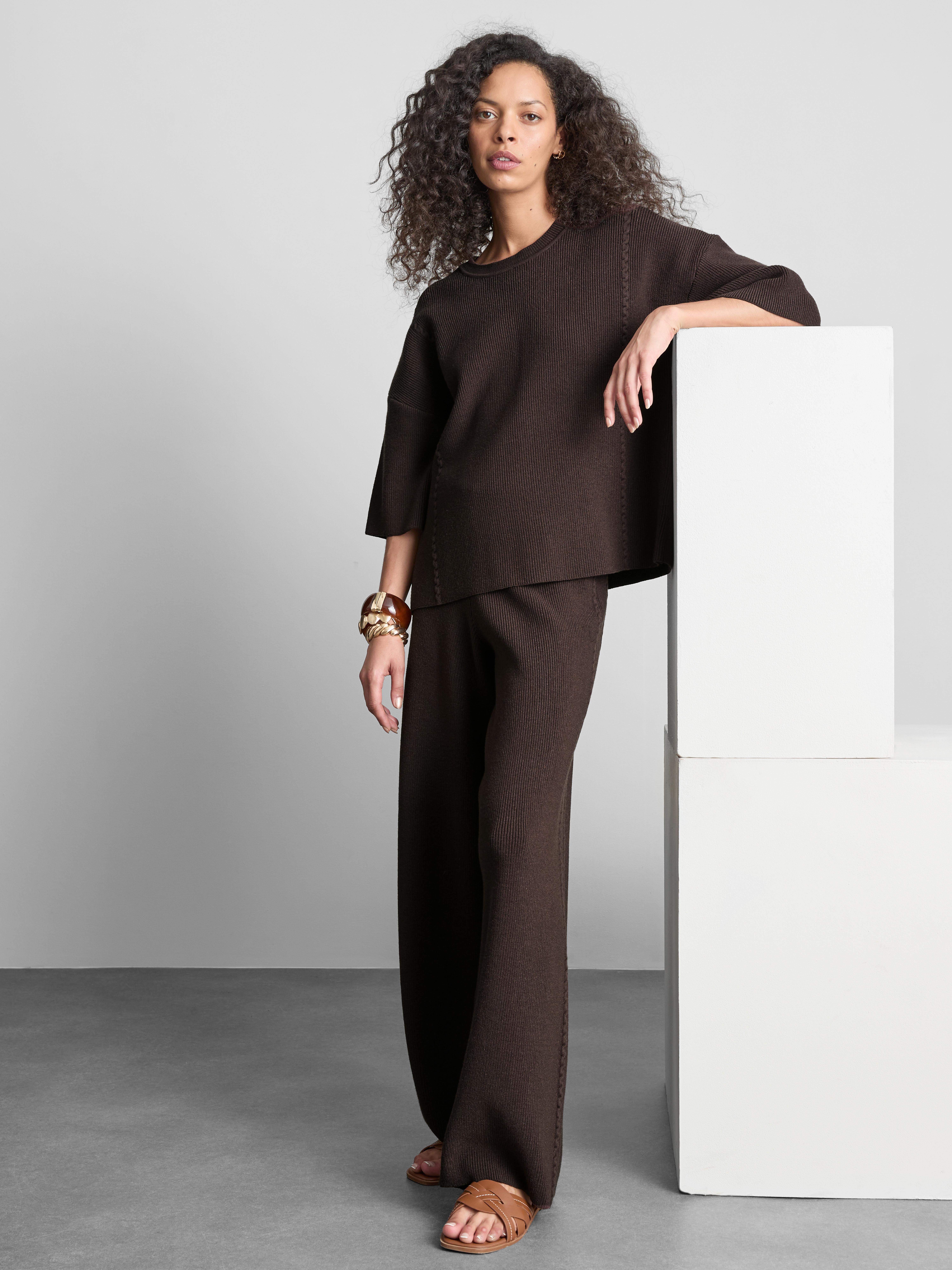 Knitted Wide Leg Pants