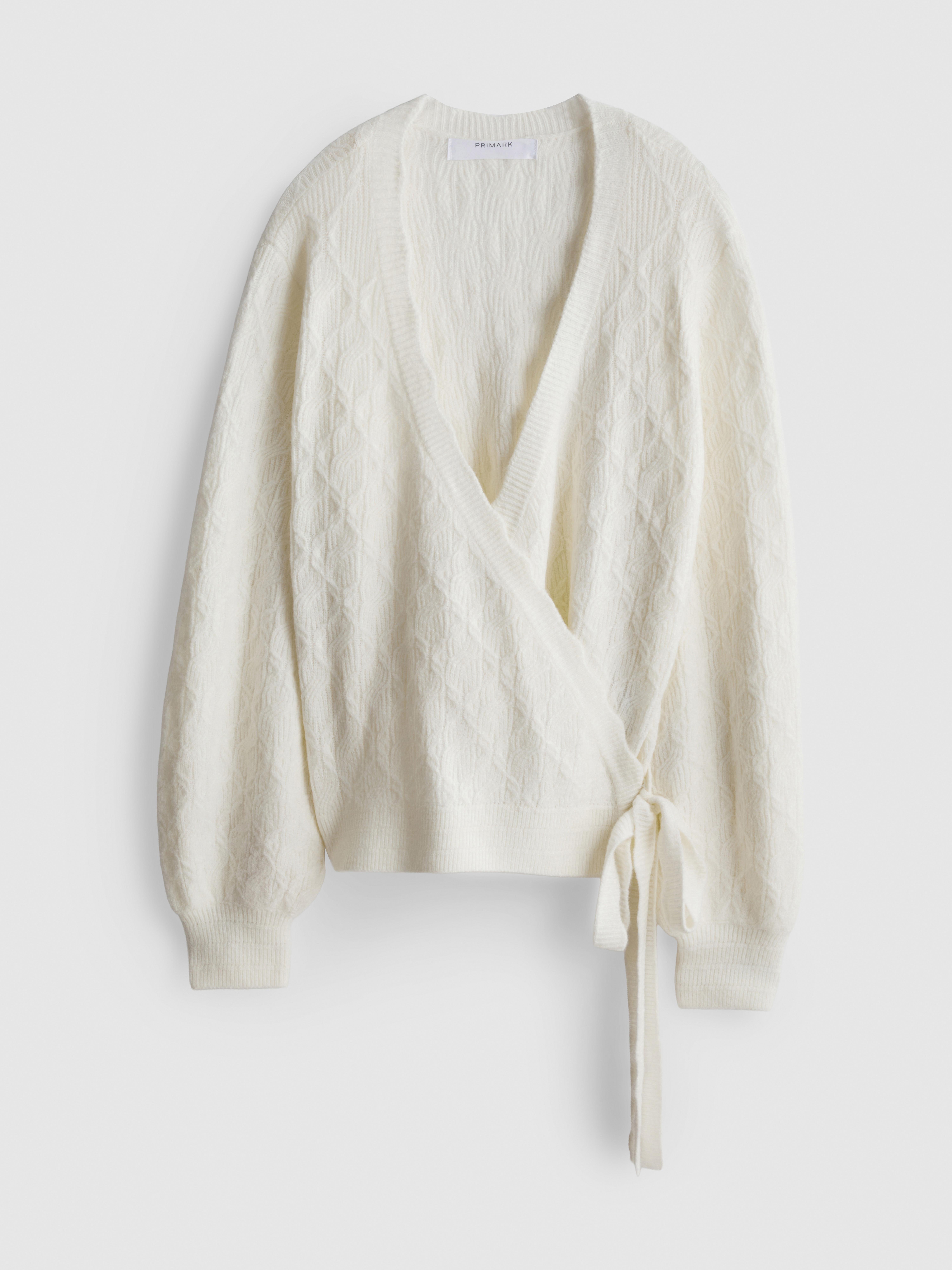 Wool-Blend Knitted Wrap Cardigan