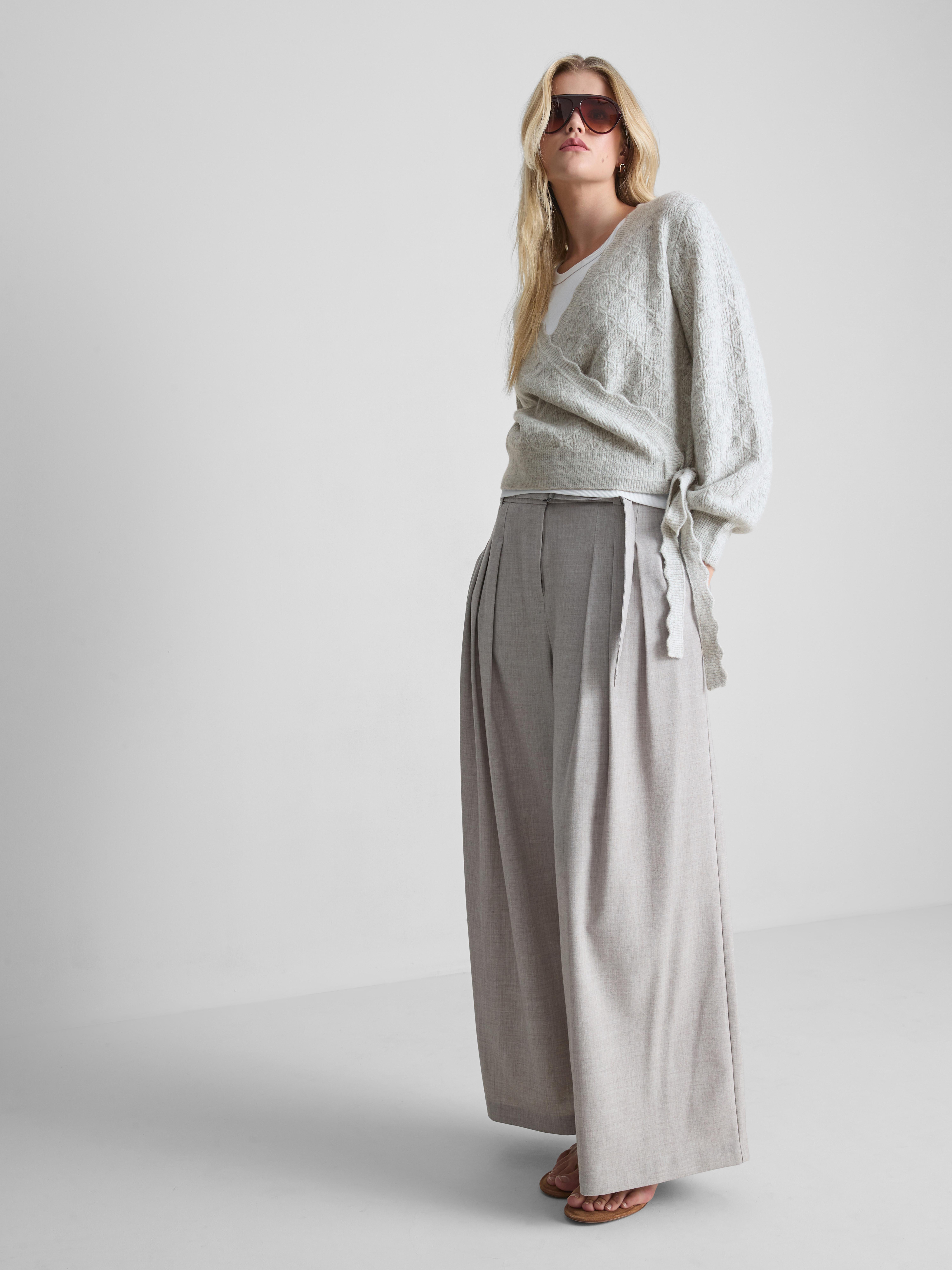 Cardigan lavorato a maglia in misto lana