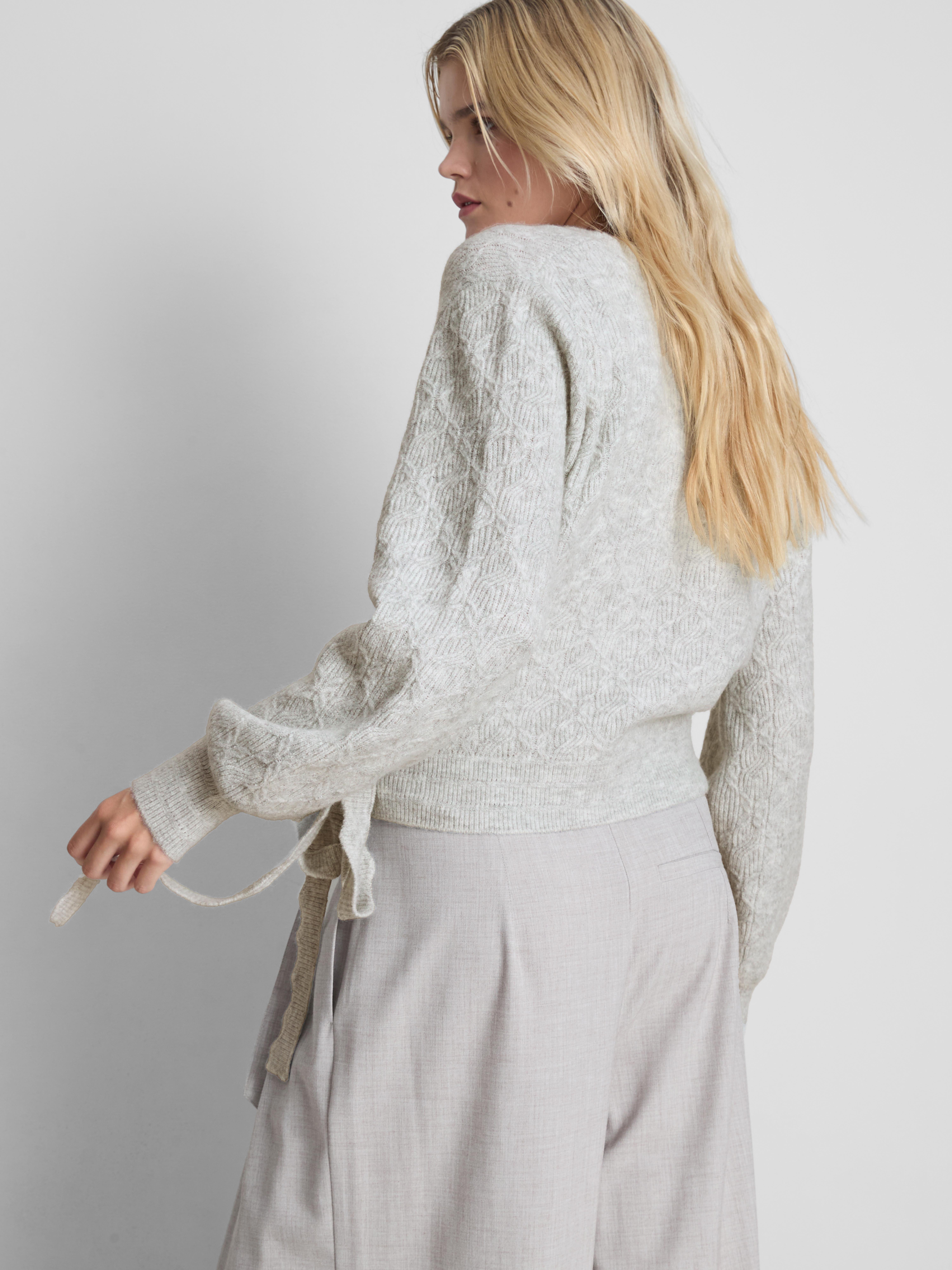 Cardigan lavorato a maglia in misto lana