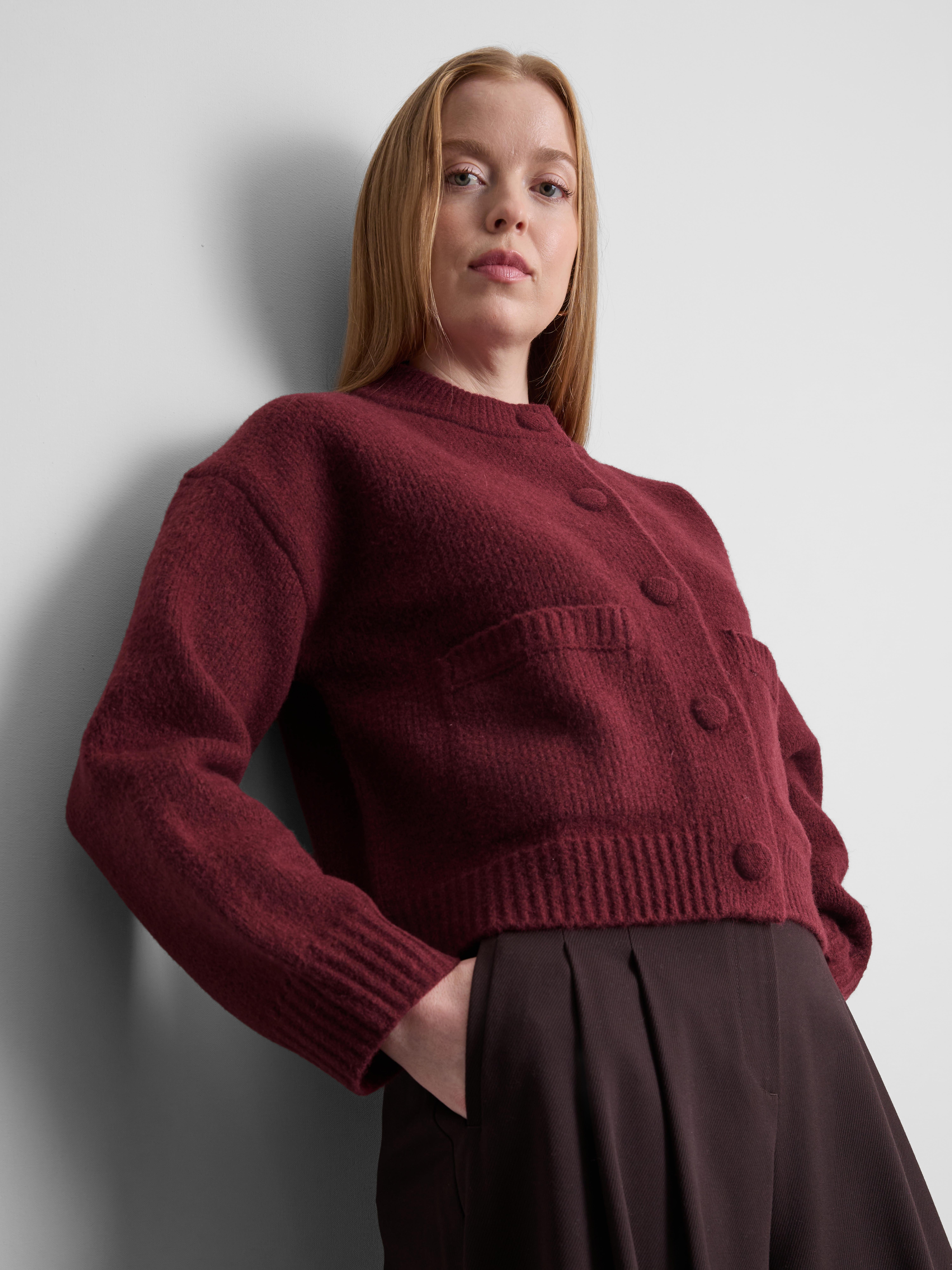Gebreid bombervest - Kersenrood - Dames | Primark