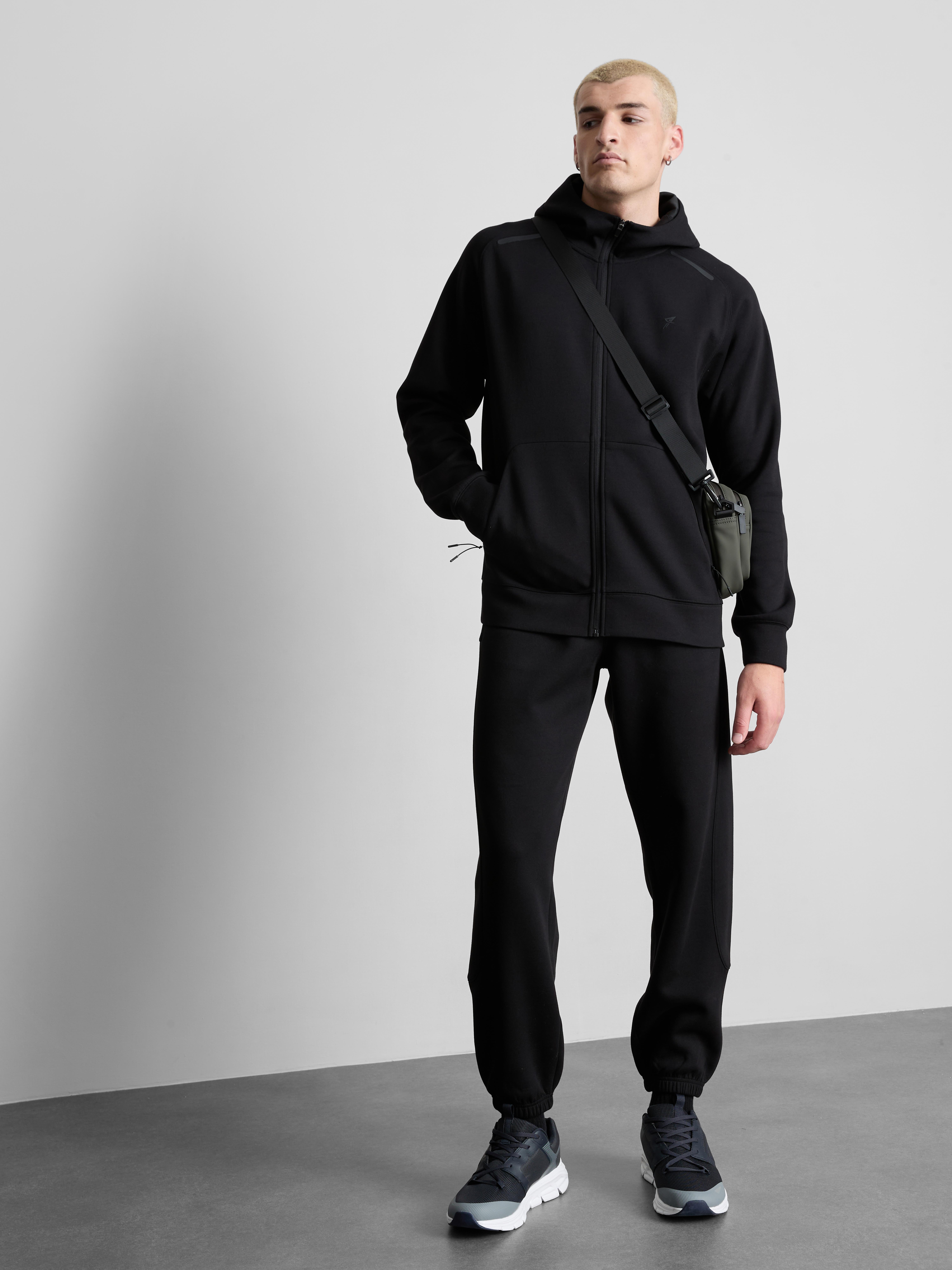 Zip-Up Gym Hoodie Black