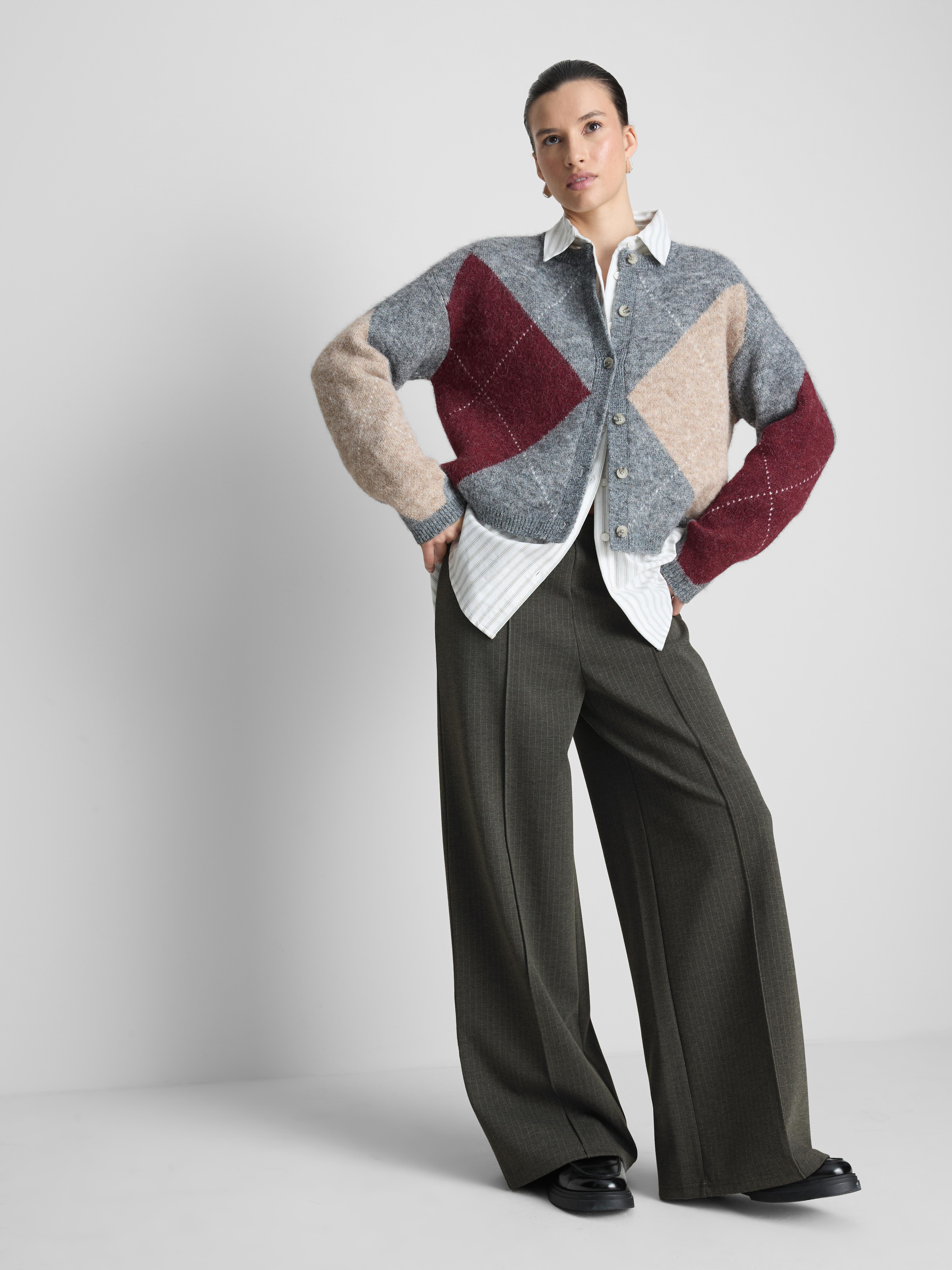 Ponte Pinstripe Wide Leg Pants
