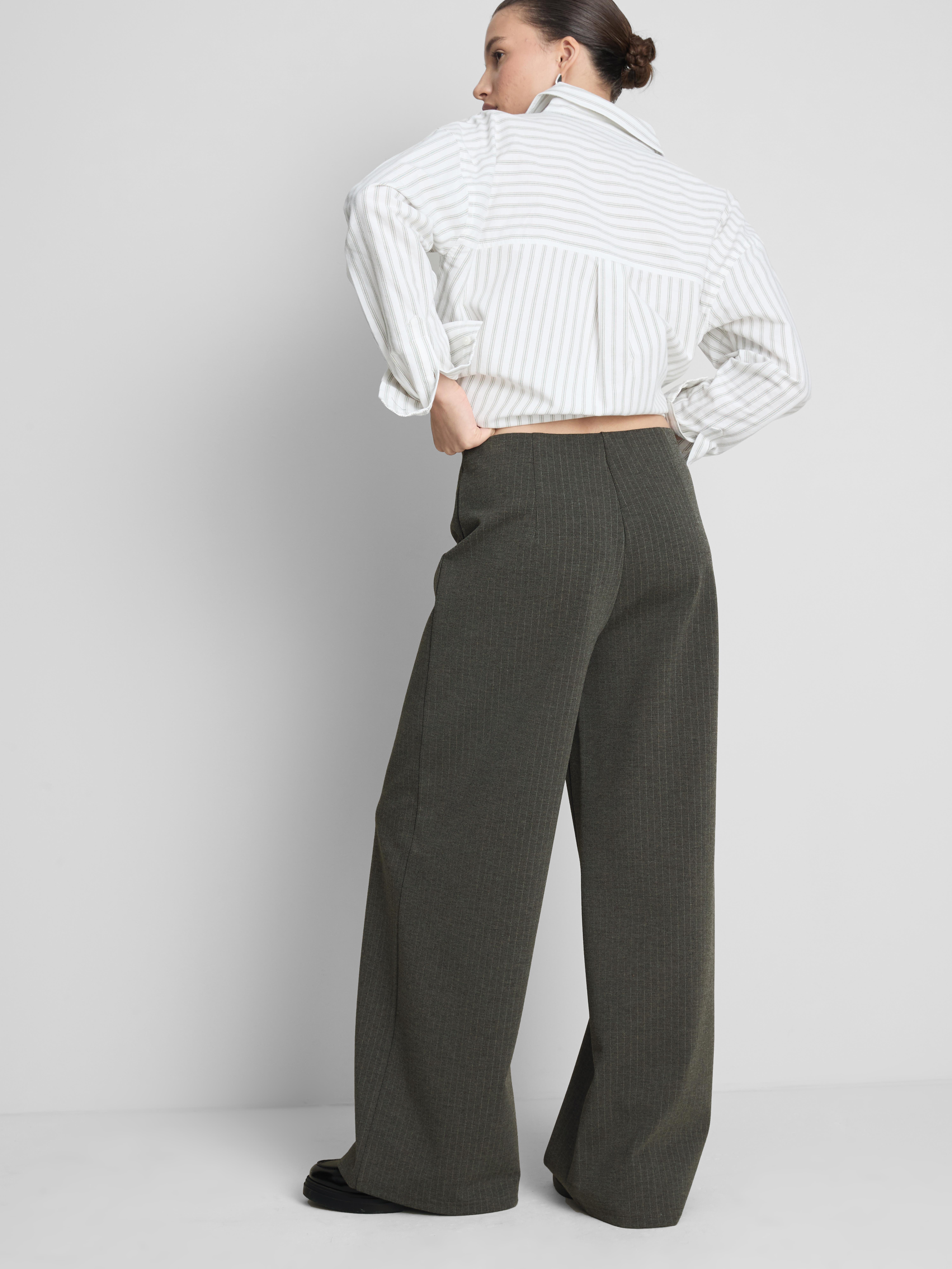 Ponte Pinstripe Wide Leg Pants