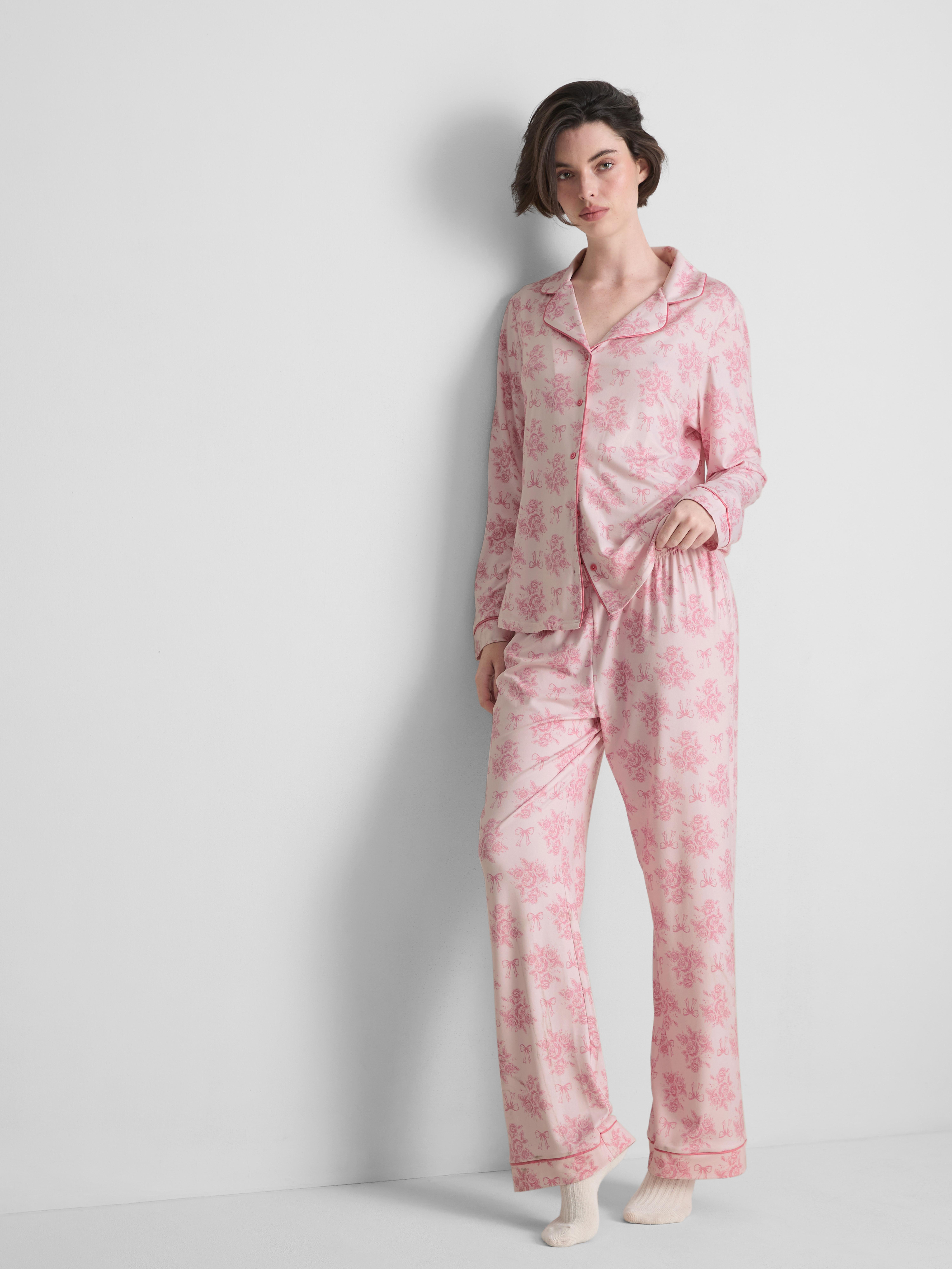 Pigiama stile boyfriend con stampa