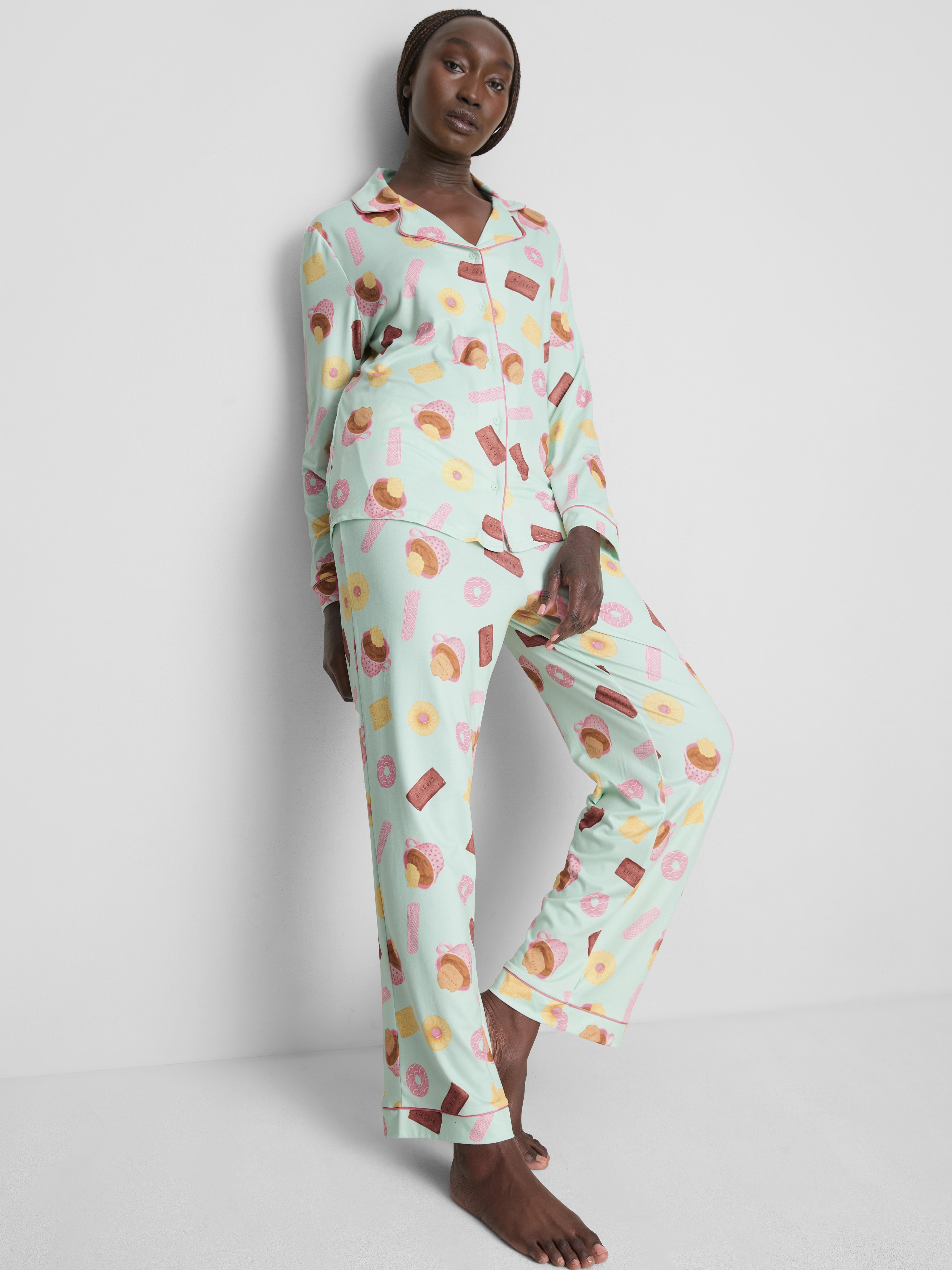 Printed Boyfriend Pyjamas Aqua