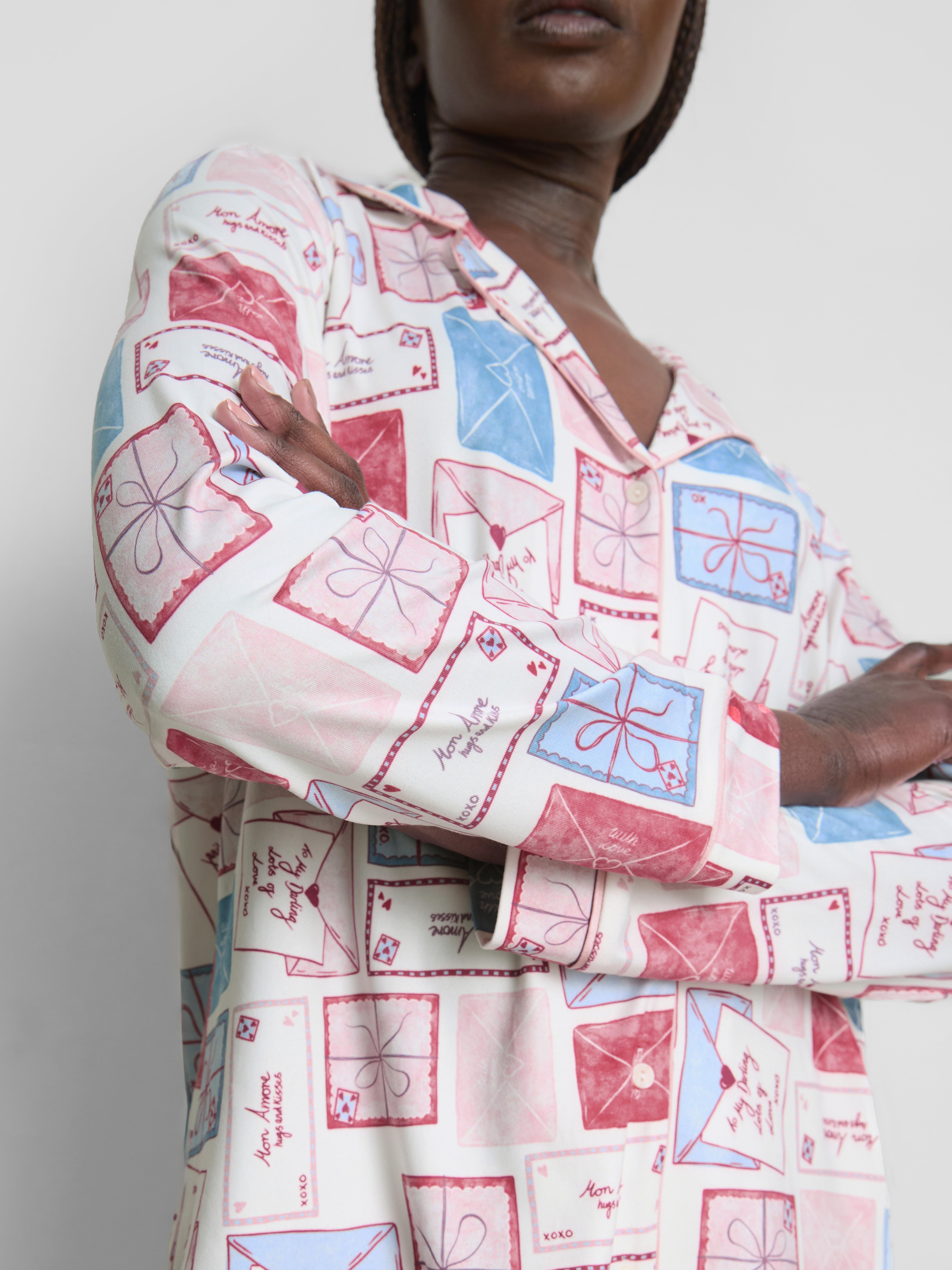 Boyfriend-pyjama met print