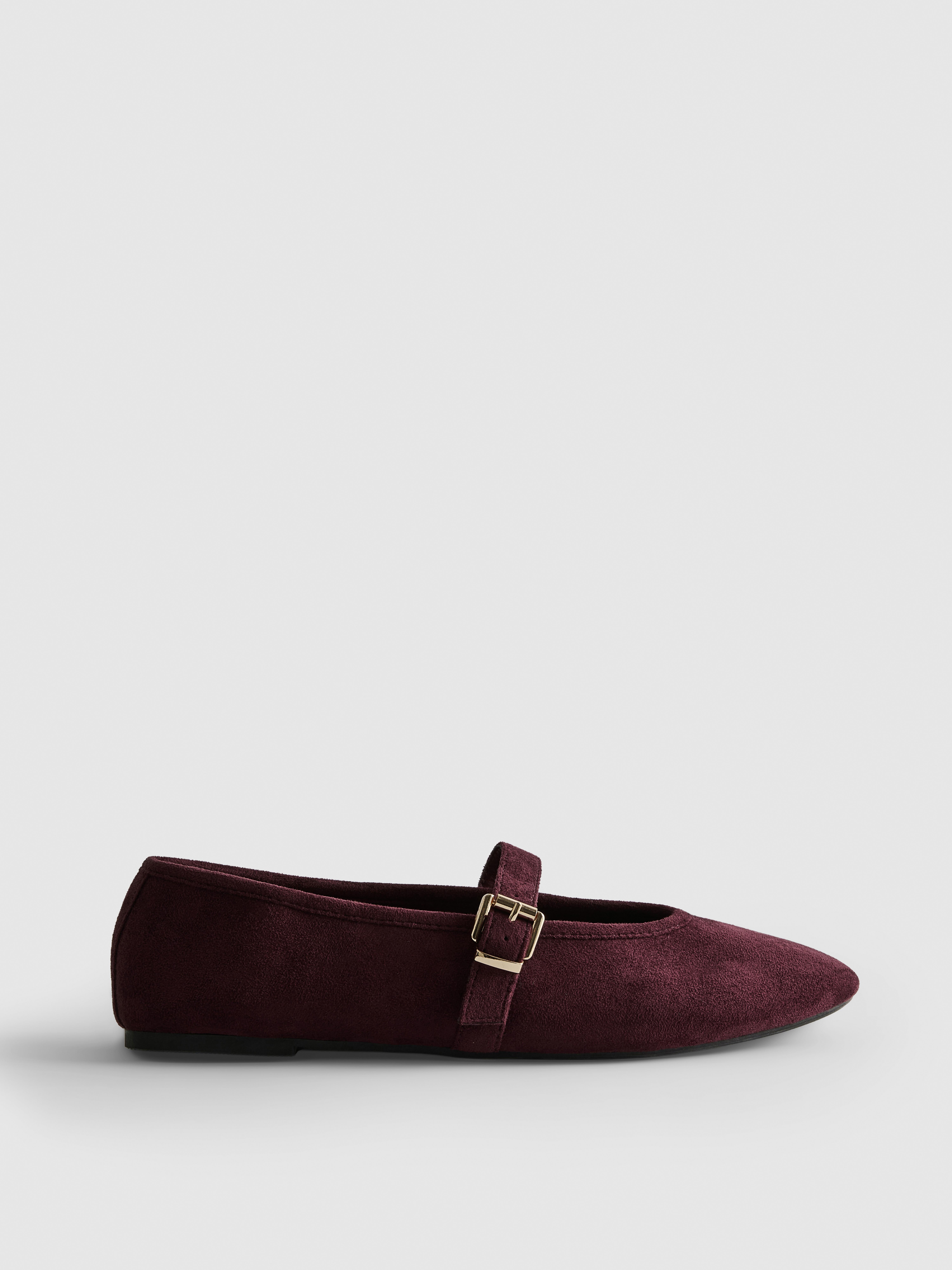 Suèdine Mary Jane-schoenen met gesp