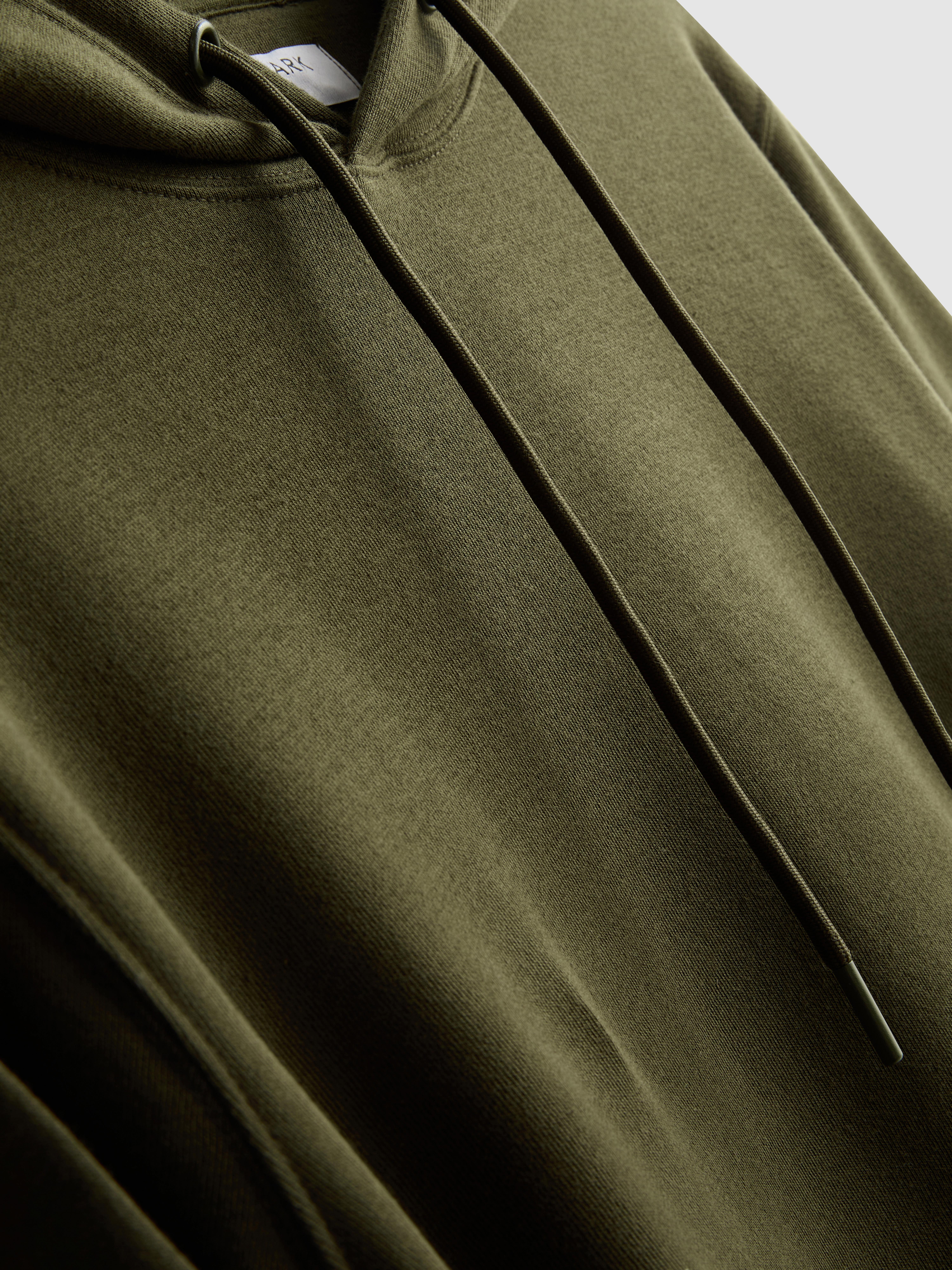 Cotton Blend Overhead Hoodie - Olive