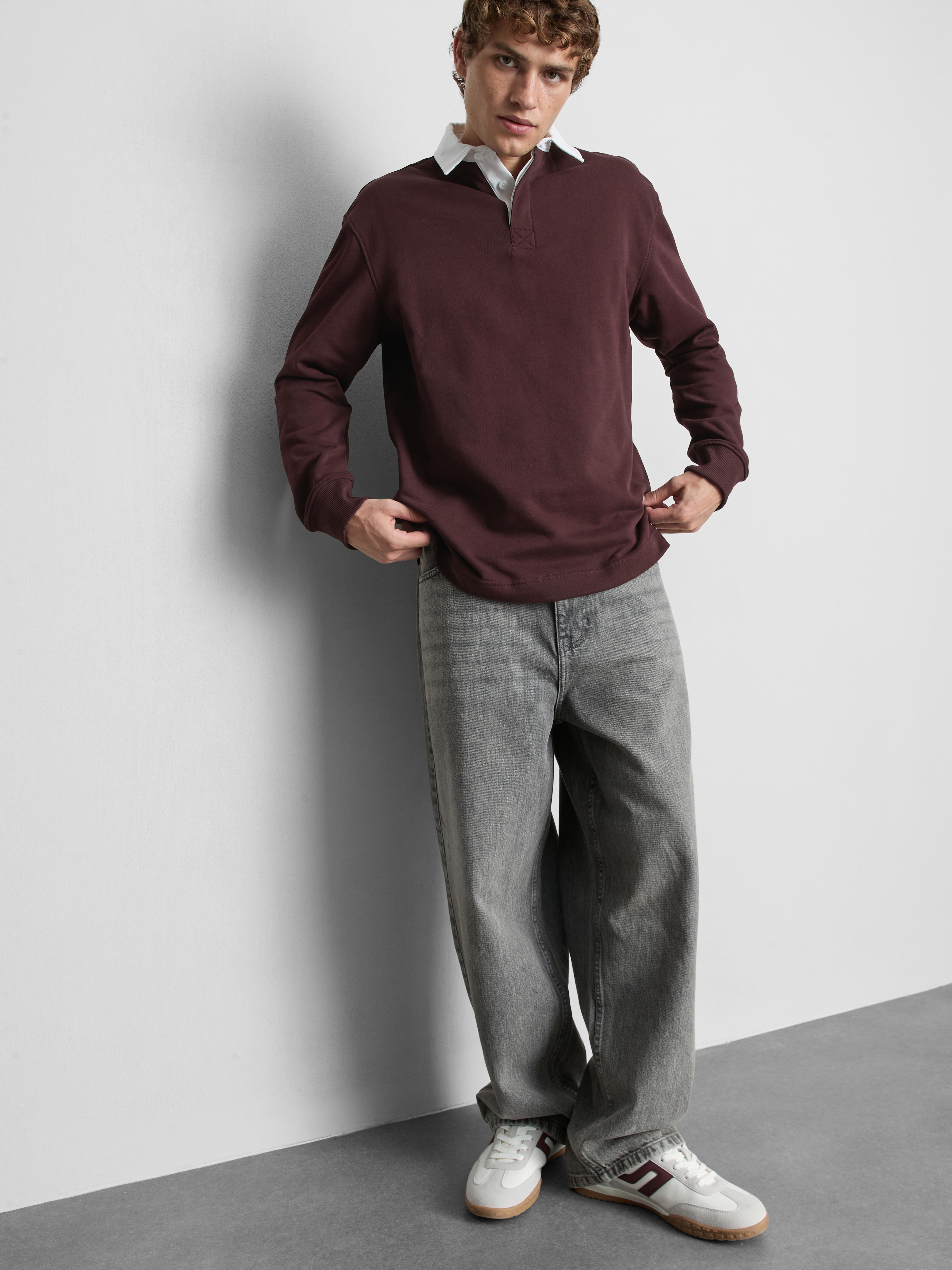 Cotton-Rich Oversized Collared Shirt