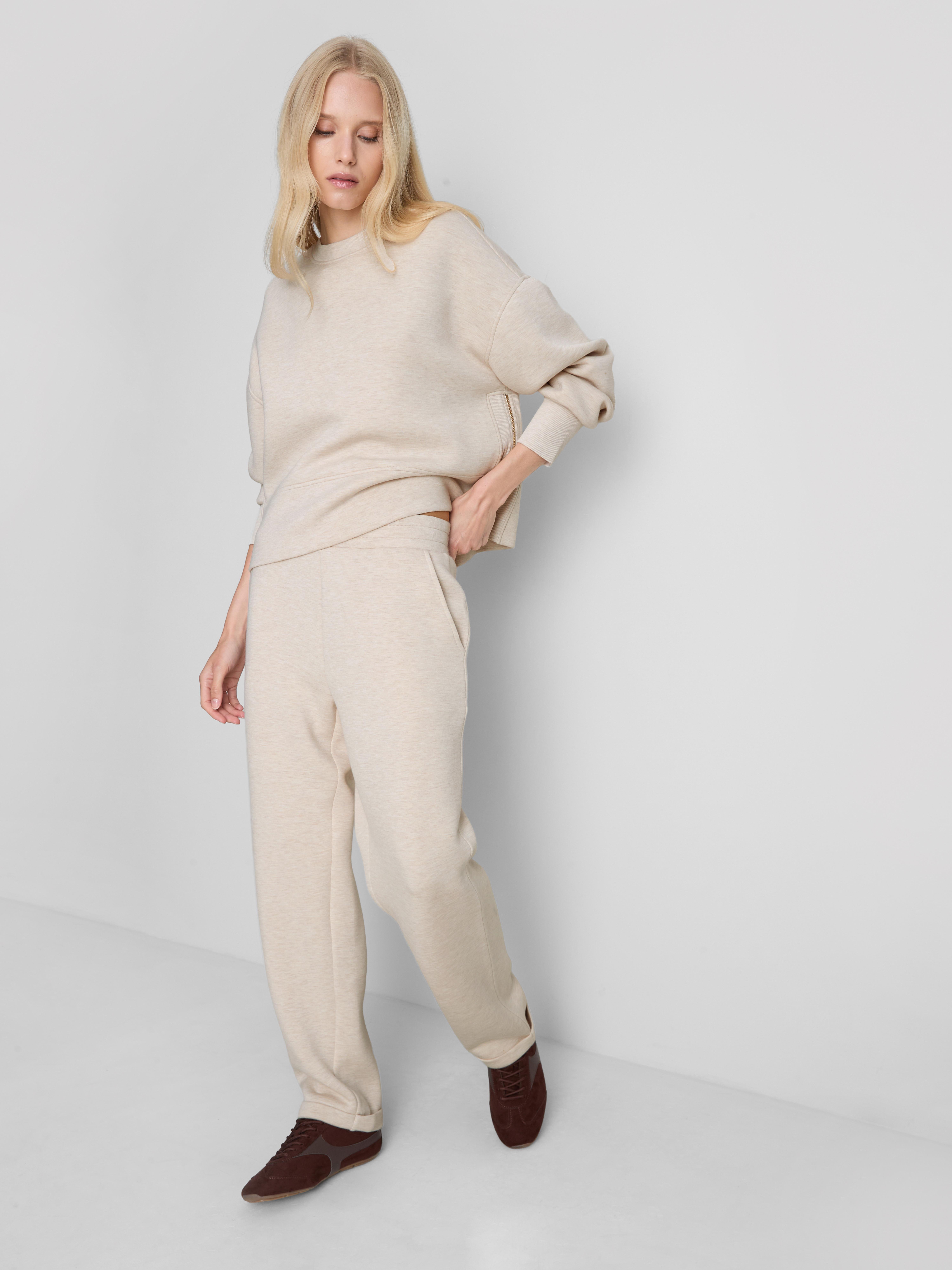 Pantaloni sport conici din material scuba By Coleen