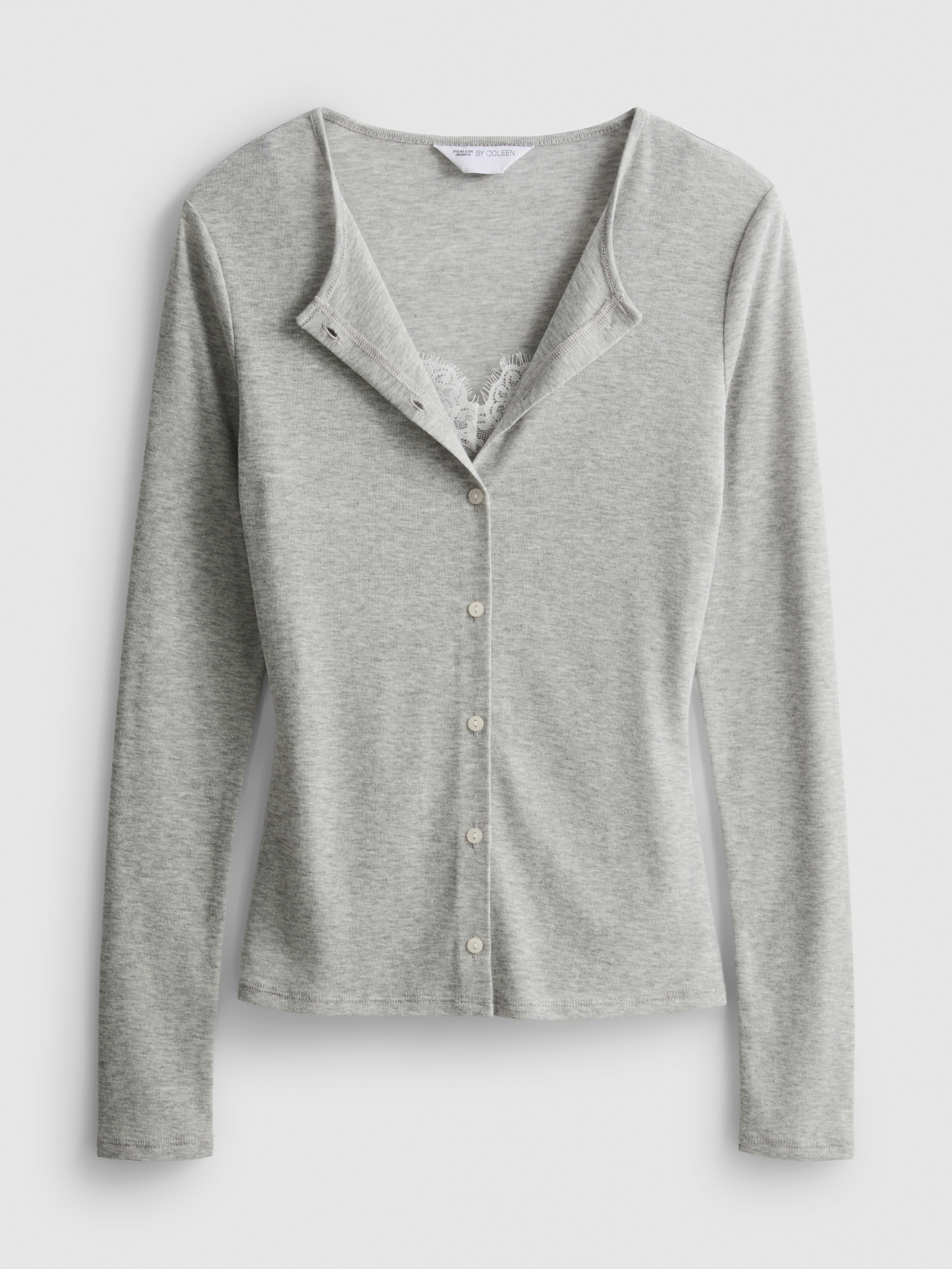„By Coleen“ Cardigan aus Baumwollmischung mit Spitzenbesatz