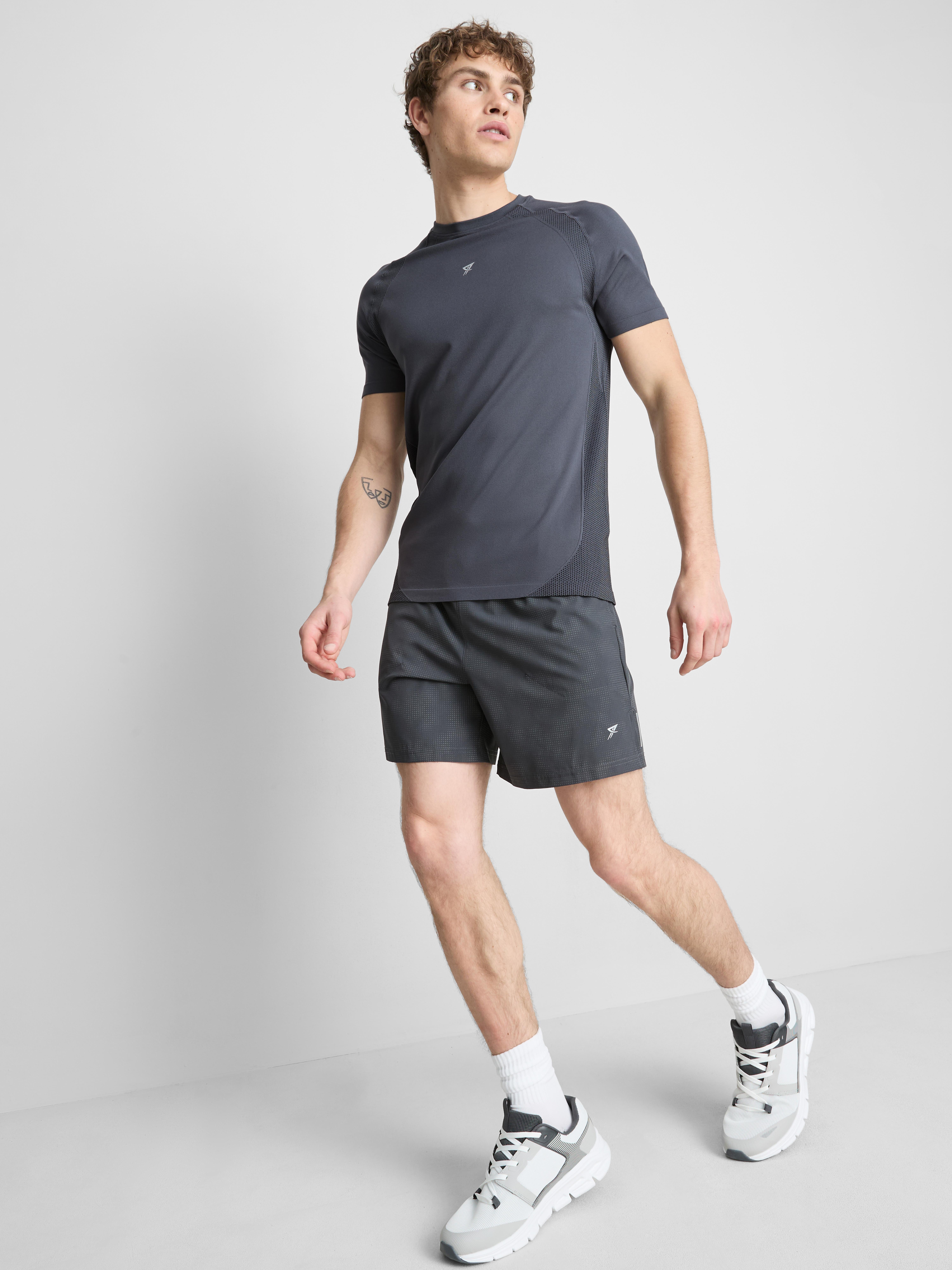 Nahtloses Fitness-T-Shirt Blau