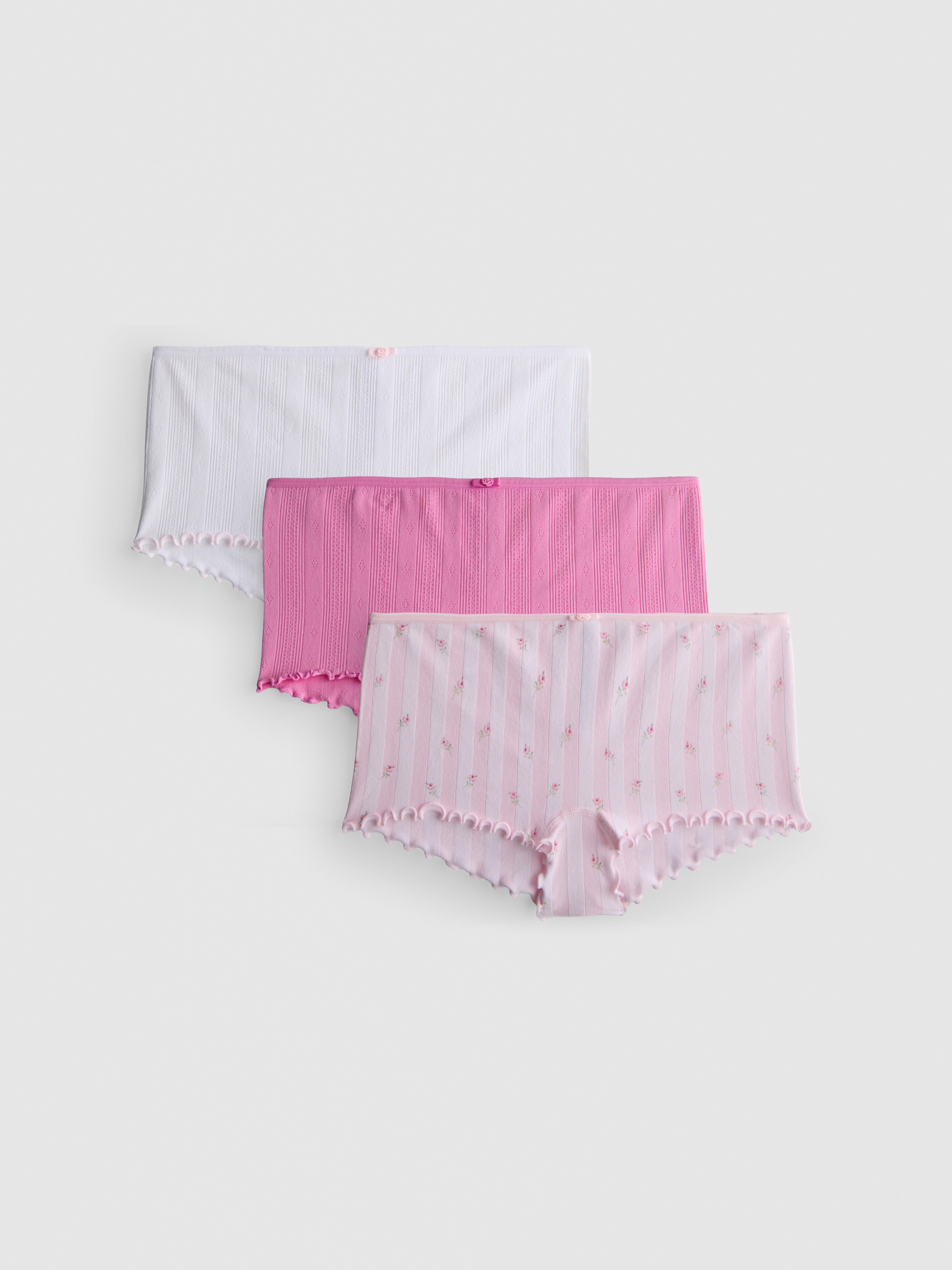 3pk Seamless Ruffle Boy Shorts