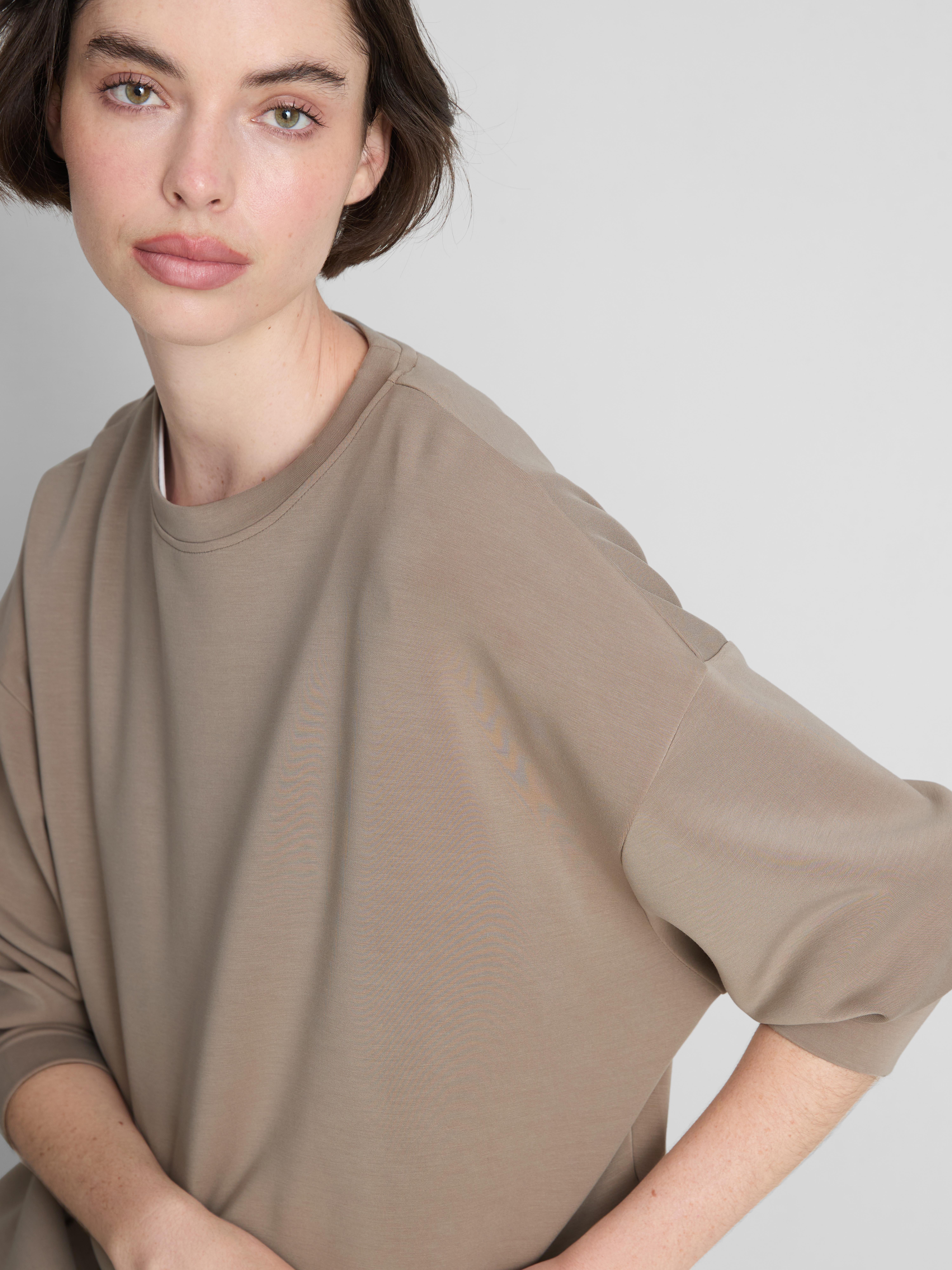 Sweatshirt van modalmix met ronde hals